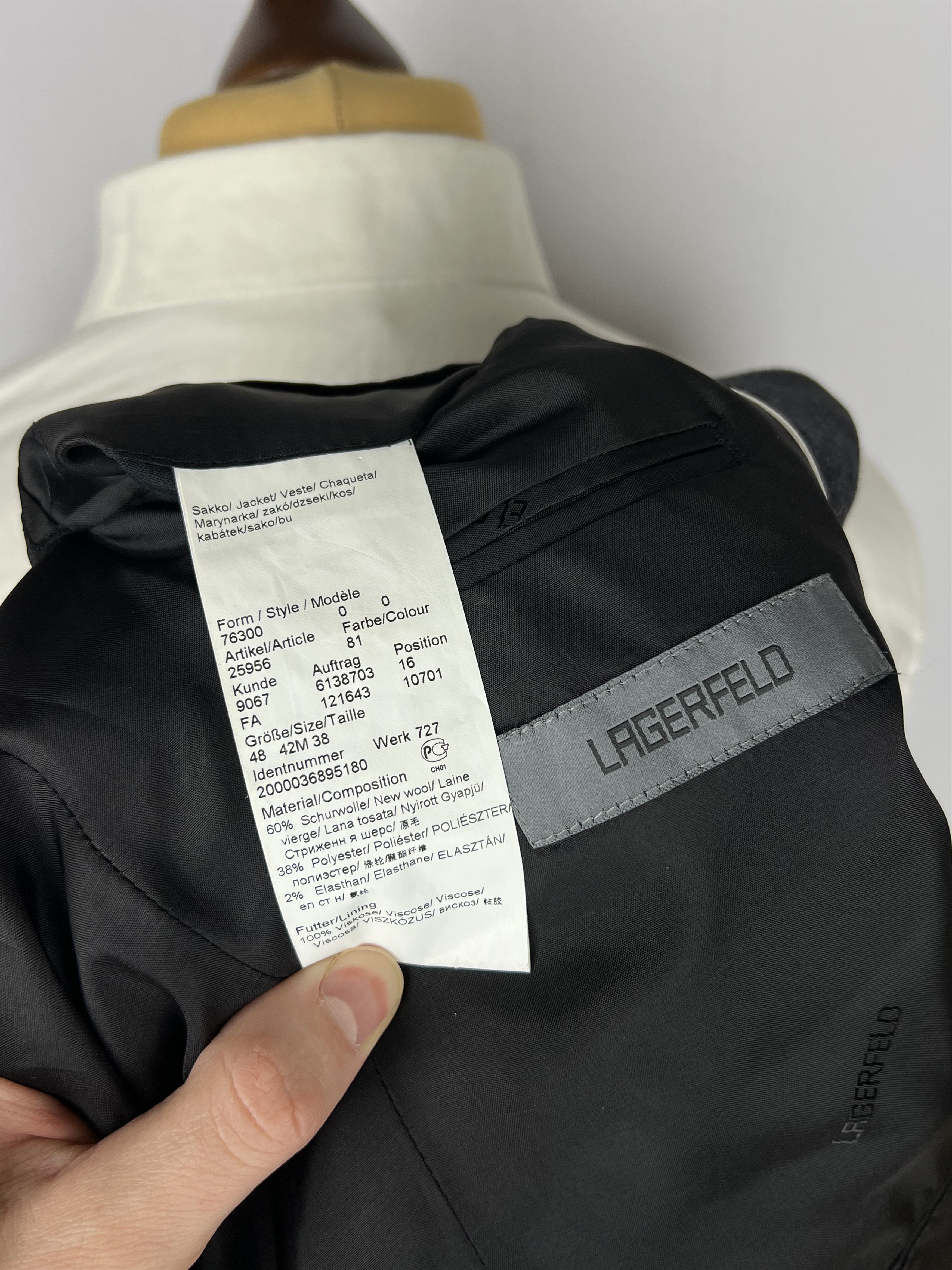 Karl Lagerfeld Modern 2-Piece Solid Wool Blend Suit Size 38R - 14 Thumbnail