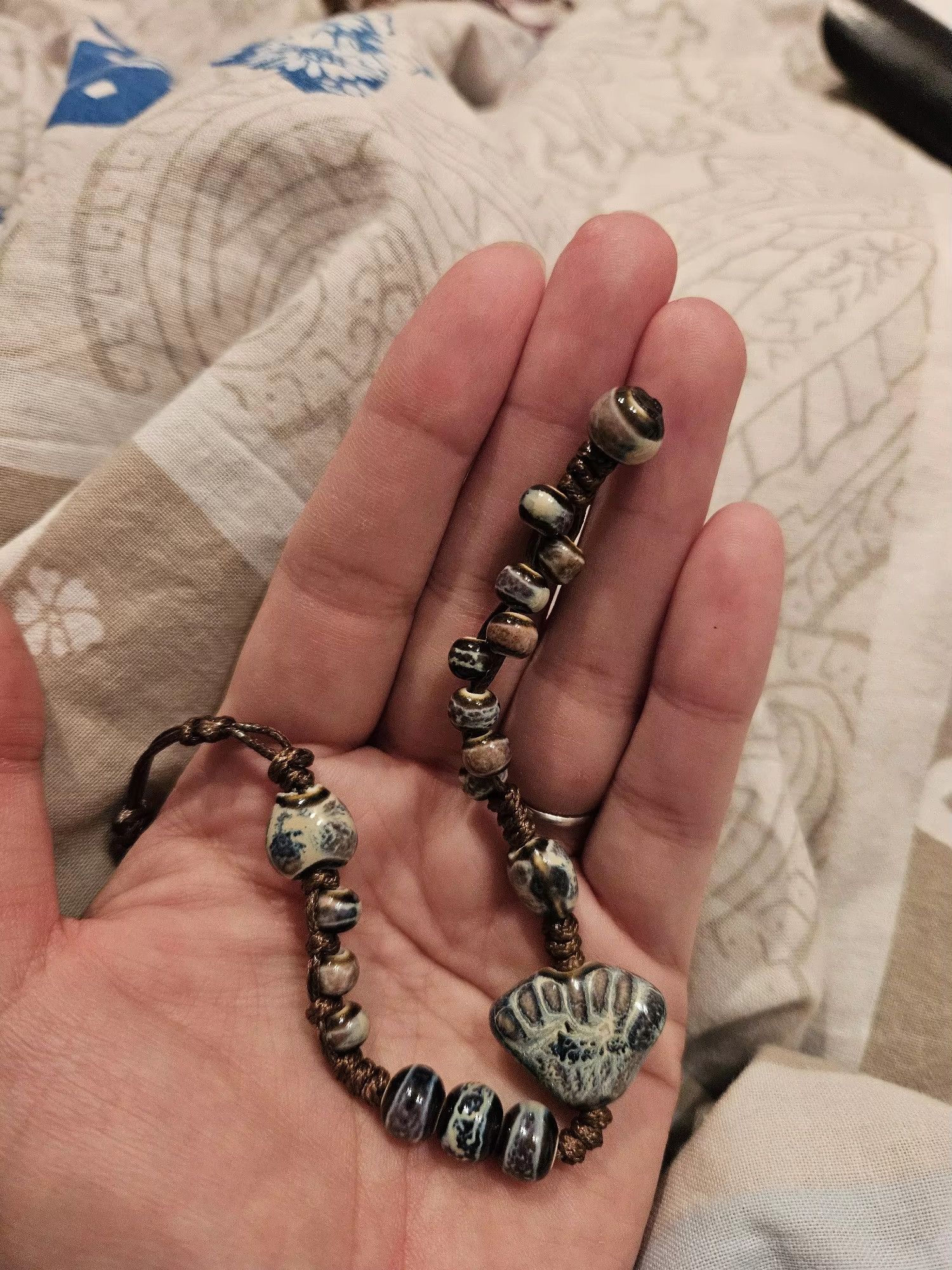 Handmade Butterfly Shell Ceramic Bracelet Jewelry Gift For Her Size ONE SIZE - 4 Thumbnail