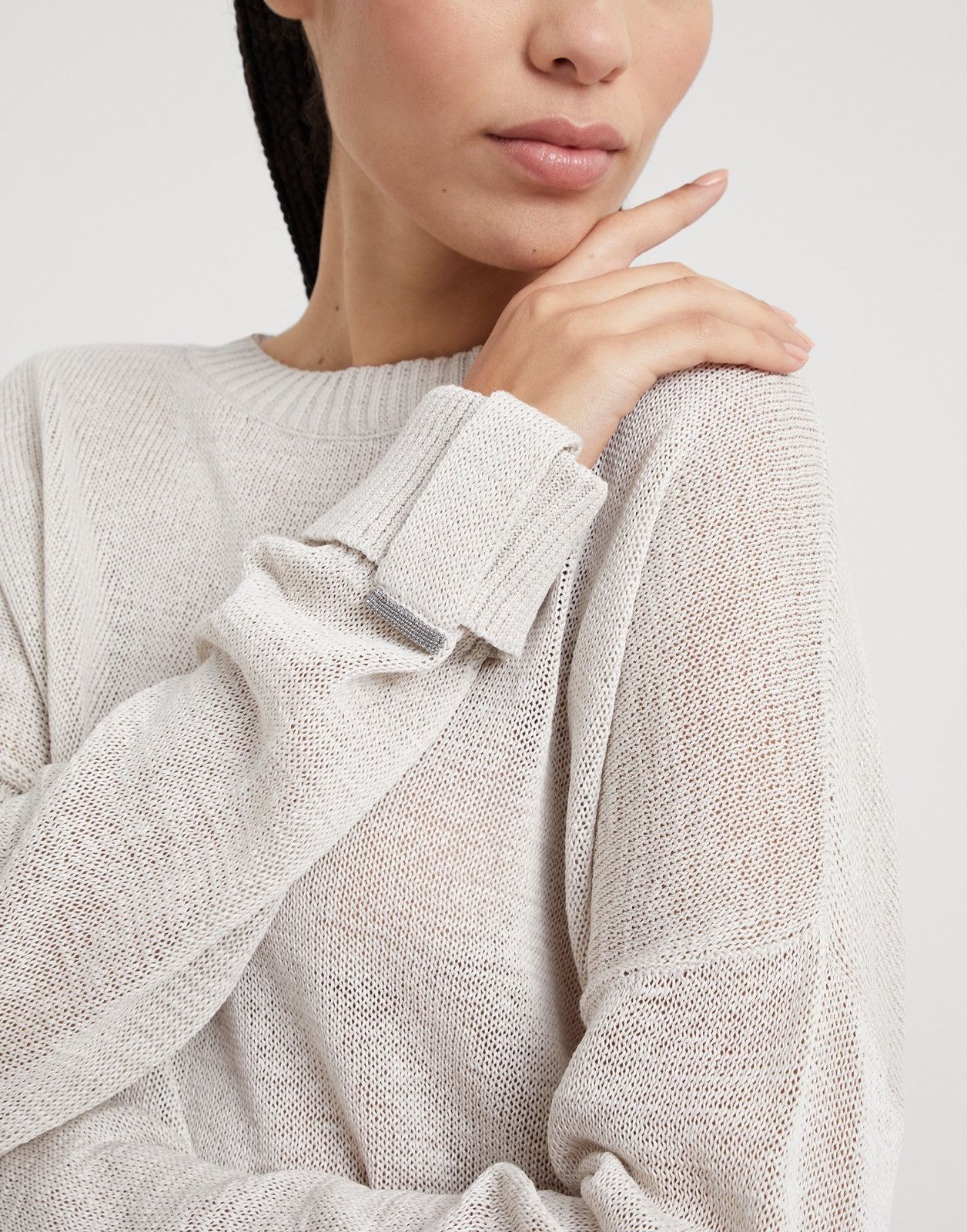 Brunello Cucinelli o1la1rc1a0525 Sweater in White Size S / US 4 / IT 40 - 3 Thumbnail