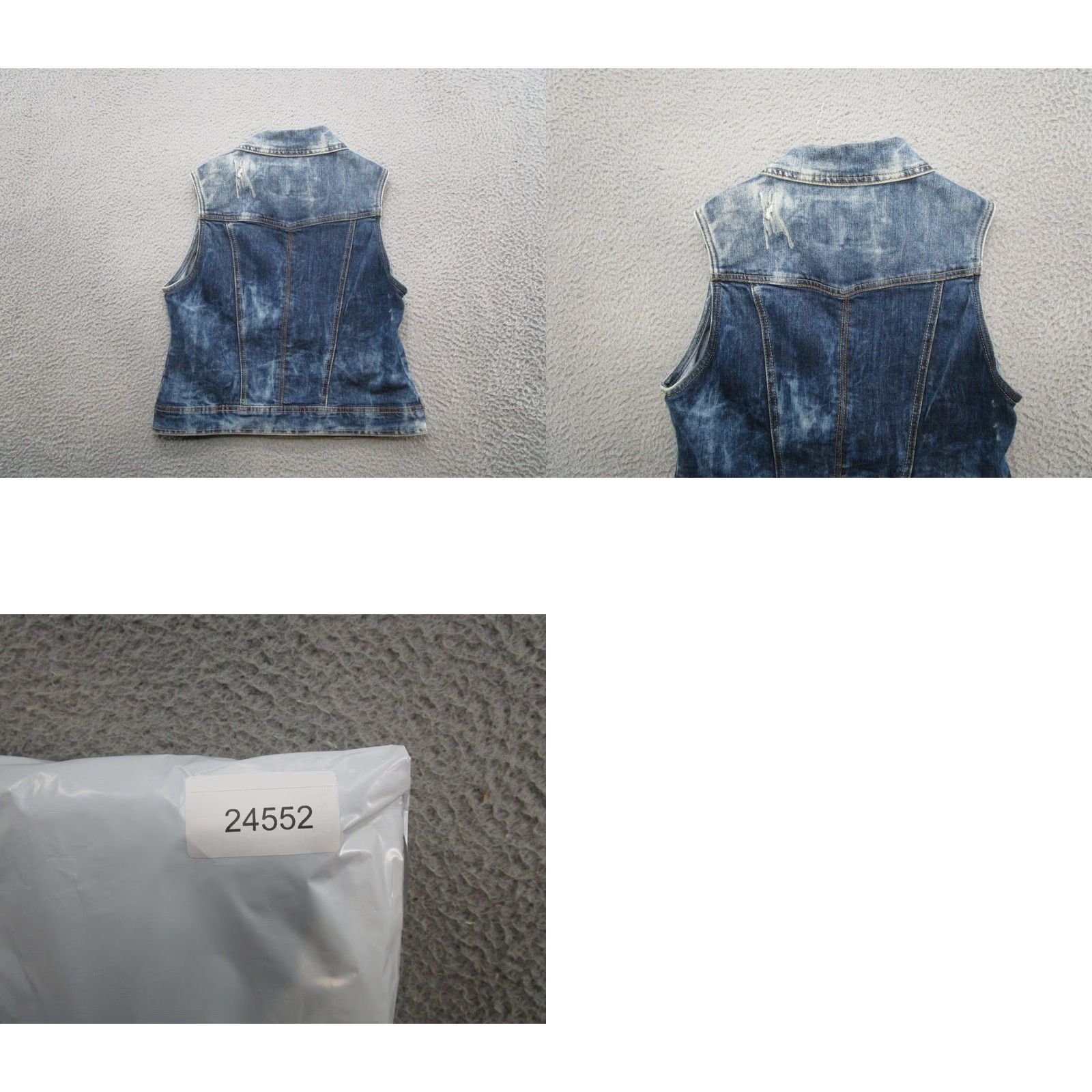 Denime YMI Denim Vest Women's Blue Jean Sleeveless Acid Wash Biker Trucker Junior SZ L Denim Vest Dressy Casual Womens 80s 90s style Size 36" / US 14 / IT 50 - 8 Thumbnail