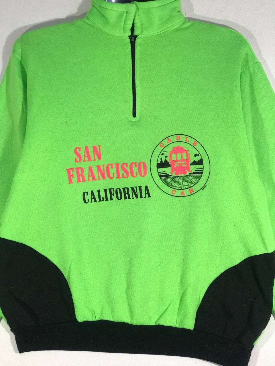 Vintage 90s sanfrancisco cable car half zipper jumper size L