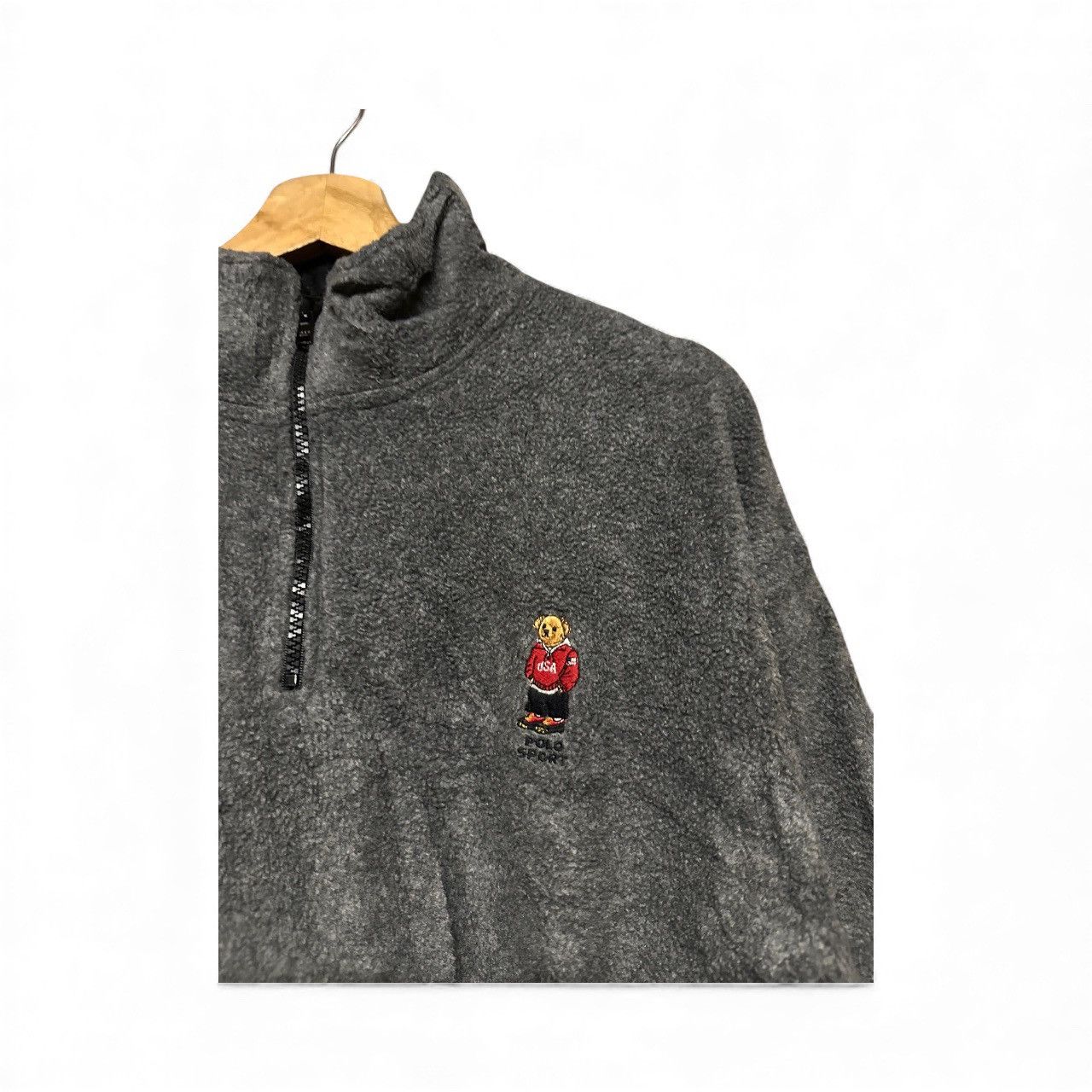 Polo Ralph Lauren Vtg🔥90’s Polo Bear High Neck Fleece 3/4 Zipper Pullover Size US L / EU 52-54 / 3 - 6 Thumbnail