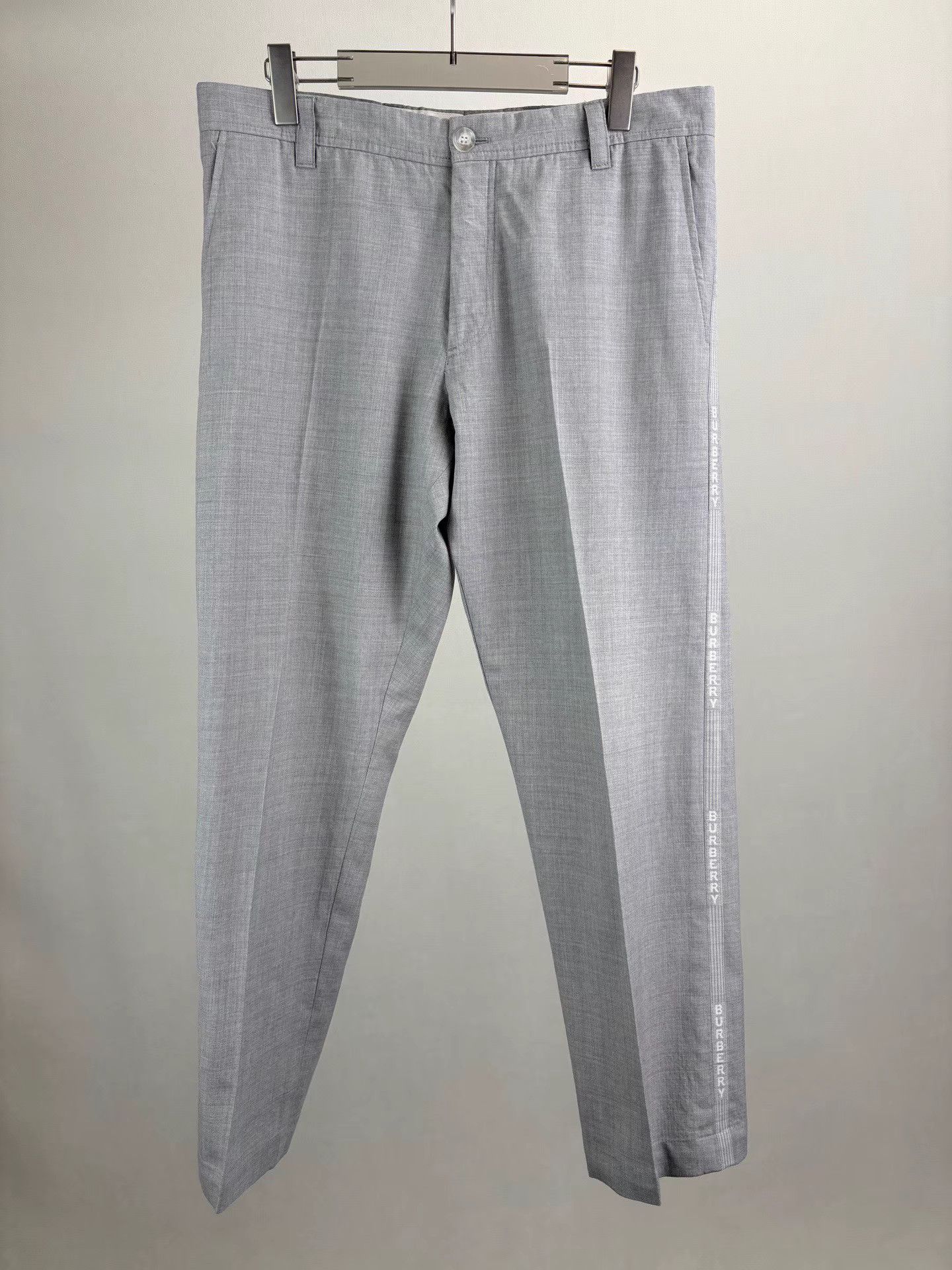 Burberry BURBERRY Grey Wool Trousers K1 Size US 36 / EU 52 - 1 Thumbnail