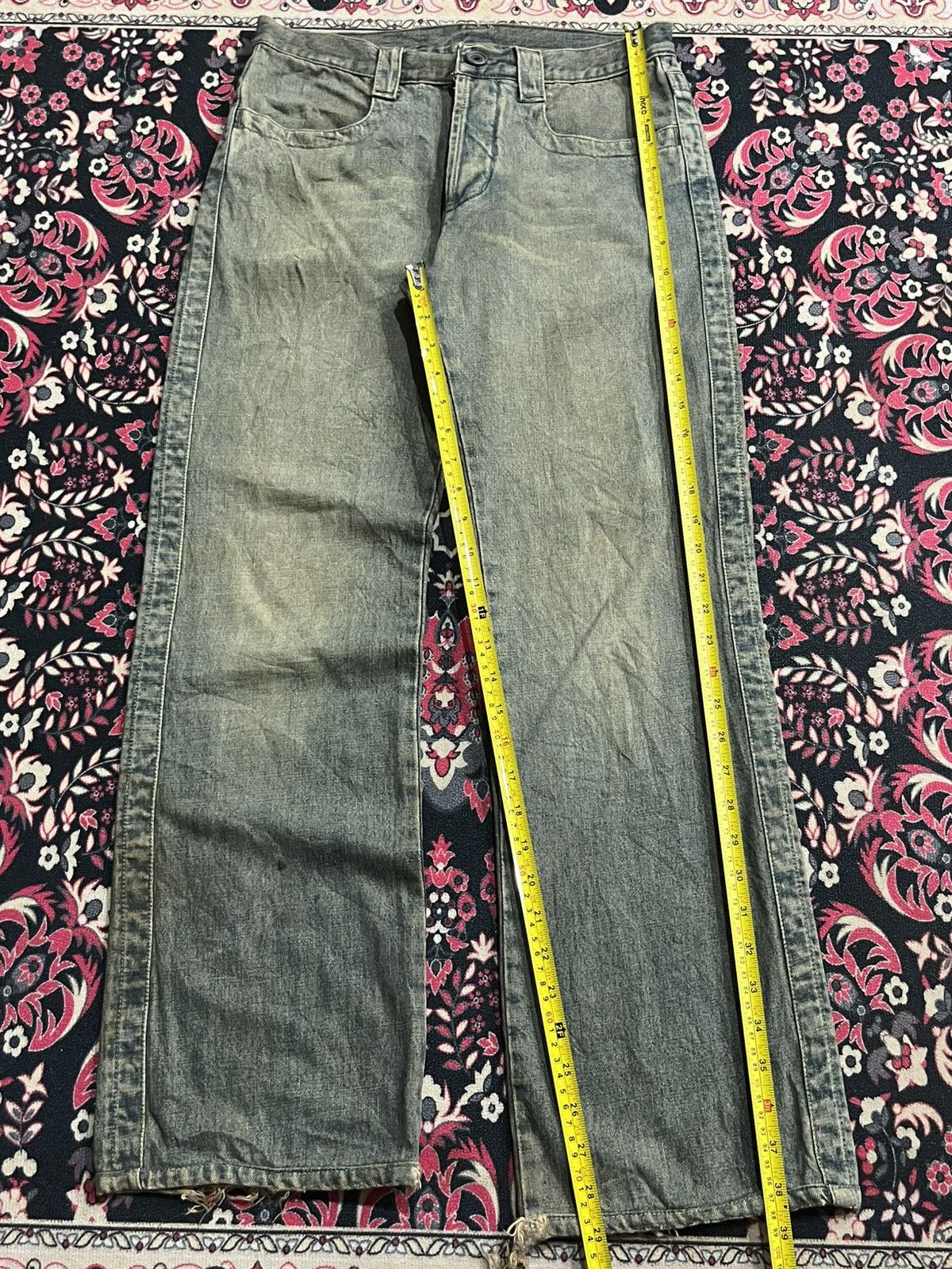 Acne Studios Acne Studio Style Mosh Green Frayed Leg Straight Cut Jeans Size US 31 - 12 Thumbnail