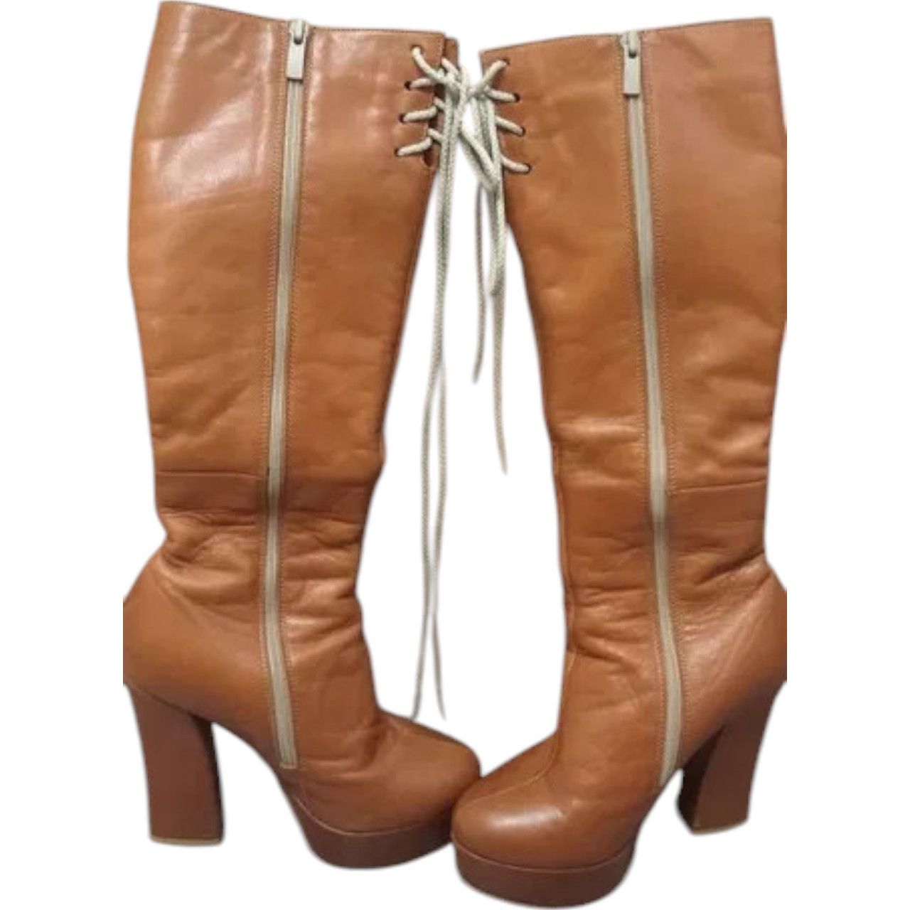 Other tan leather boots US sz 6.5 / Eur sz 37 Size US 6.5 / IT 36.5 - 1 Preview