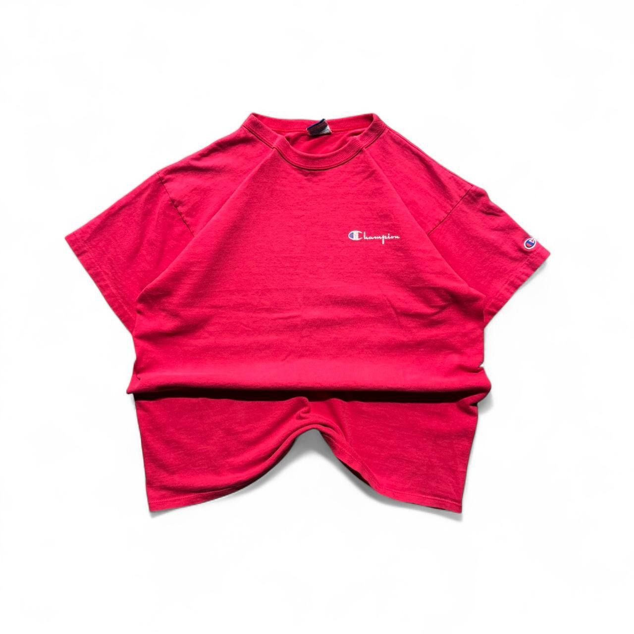 Champion Vintage 90s Champion Single Stitch Red T-Shirt XL Size US XL / EU 56 / 4 - 1 Thumbnail