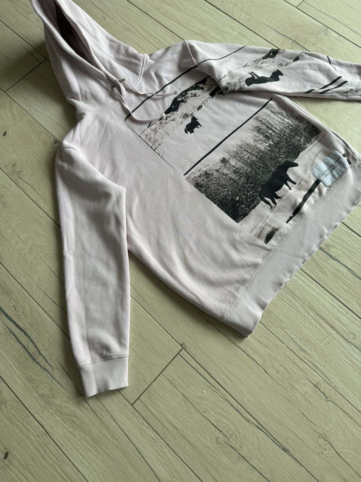 Calvin Klein 205W39NYC Calvin Klein X Andy Warhol Horseprint Baby Pink Hoodie Size US M / EU 48-50 / 2 - 3 Thumbnail