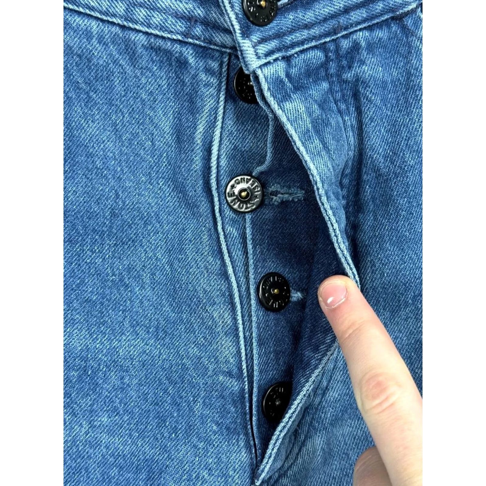 Stone Island VINTAGE Stone Island Denim Baggy Jeans 90s Archive Men Size 48 Blue Stone Island Jeans 90s Mens Jeans Regular 5-Pocket Design Inseam 30 in Size US 32 / EU 48 - 7 Thumbnail