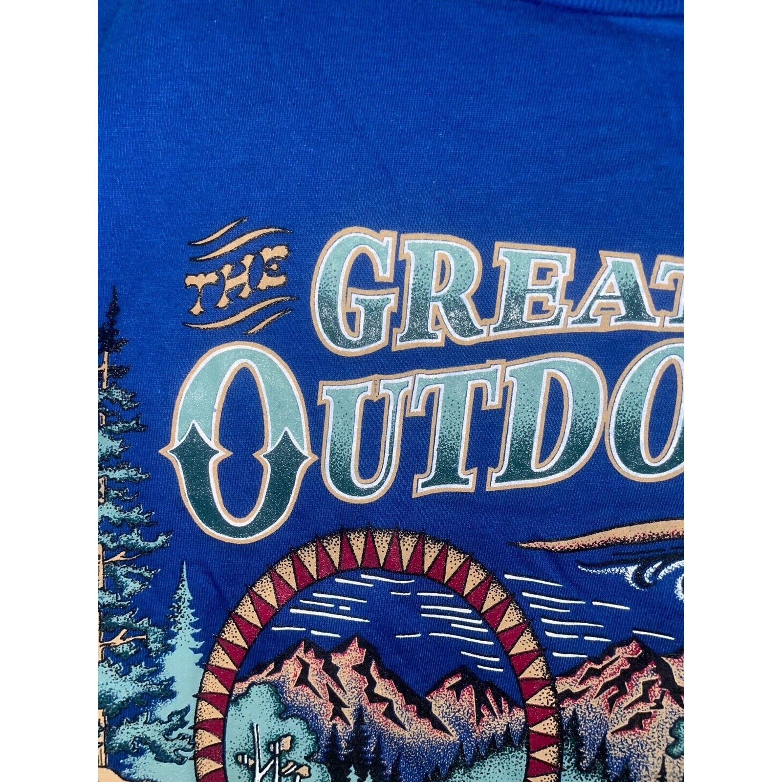 Jerzees Vintage Montana Shirt The Great Outdoors MT Blue Tee VTG 90s Size US L / EU 52-54 / 3 - 4 Thumbnail