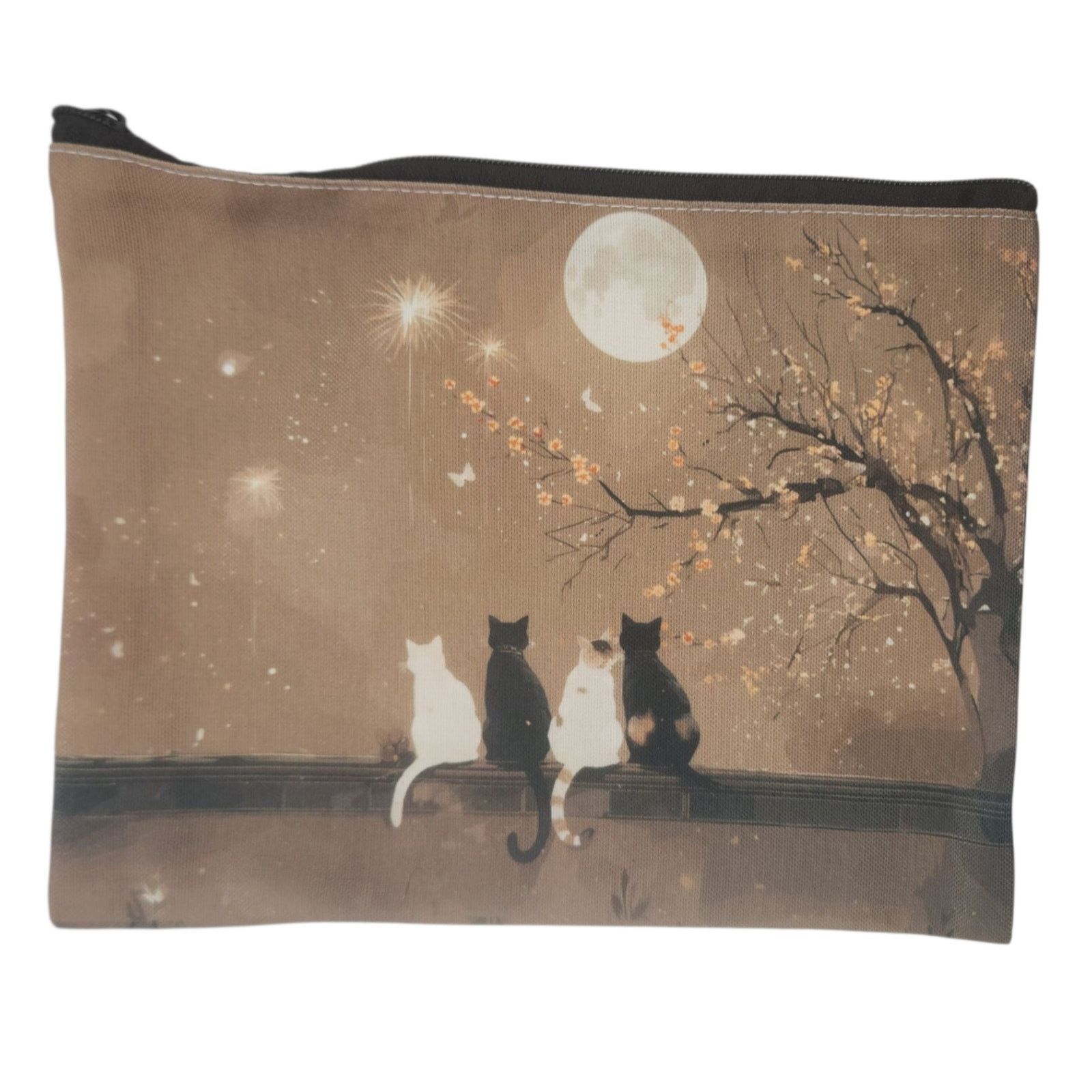 Other Moonlight Cats Cosmetic Bag Cherry Blossom Makeup Pouch Size ONE SIZE - 4 Thumbnail