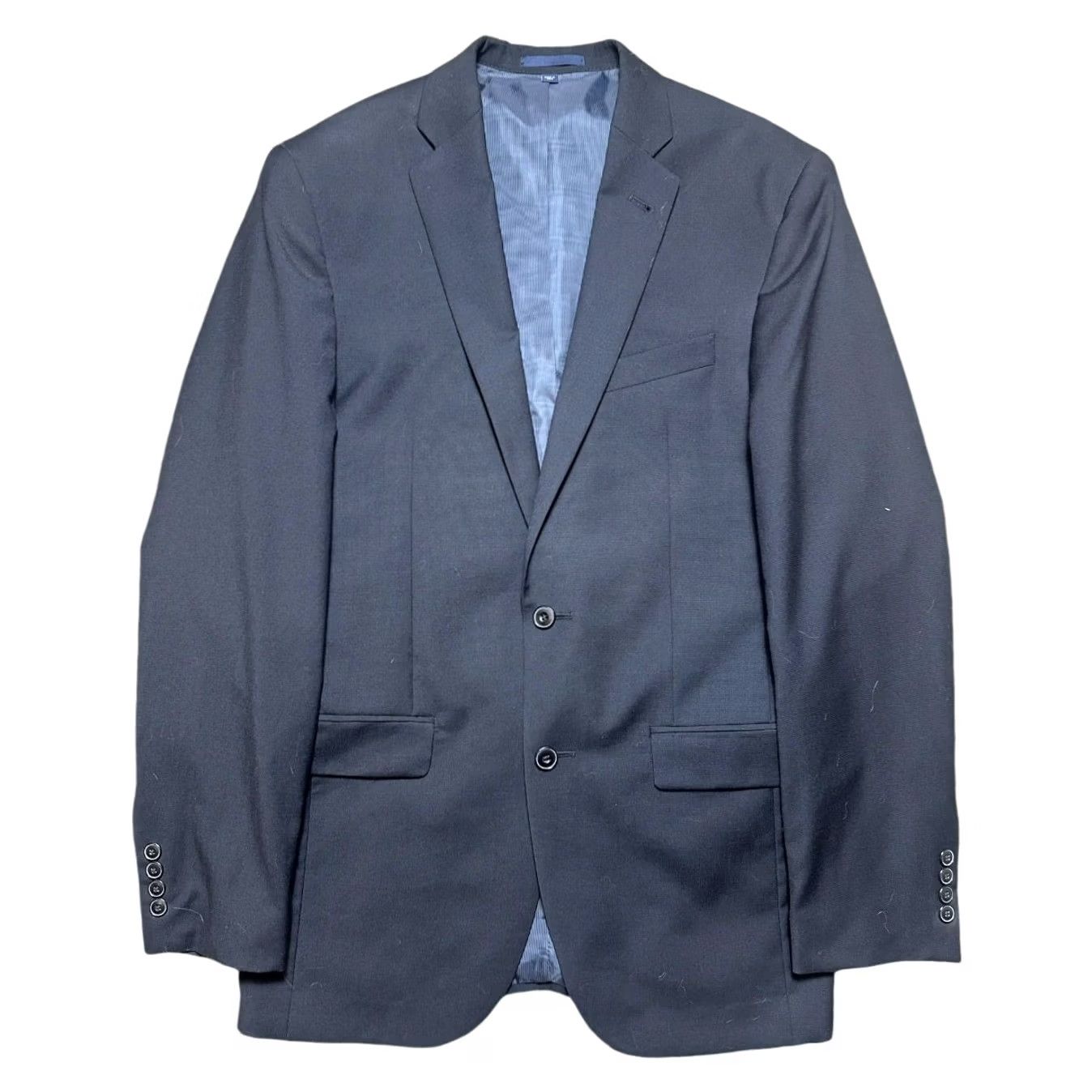 Jos. A. Bank Jos. A. Bank Blazer Mens 40 in Navy Blue 1905 Slim Two-Button Notch Lapel Wool Long Single-Breasted Jacket L Big & Tall Size 42R - 2 Thumbnail