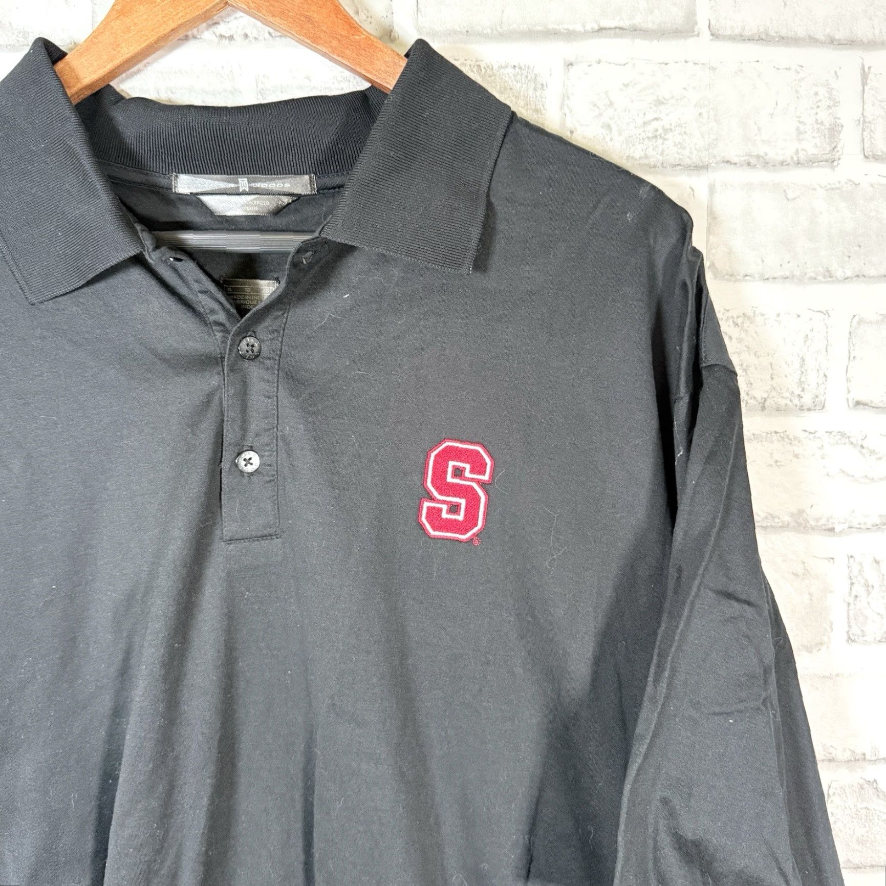 Nike VINTAGE Nike Tiger Woods Stanford Men's Athletic Polo Shirt XL Black Sportswear Size US XL / EU 56 / 4 - 2 Thumbnail