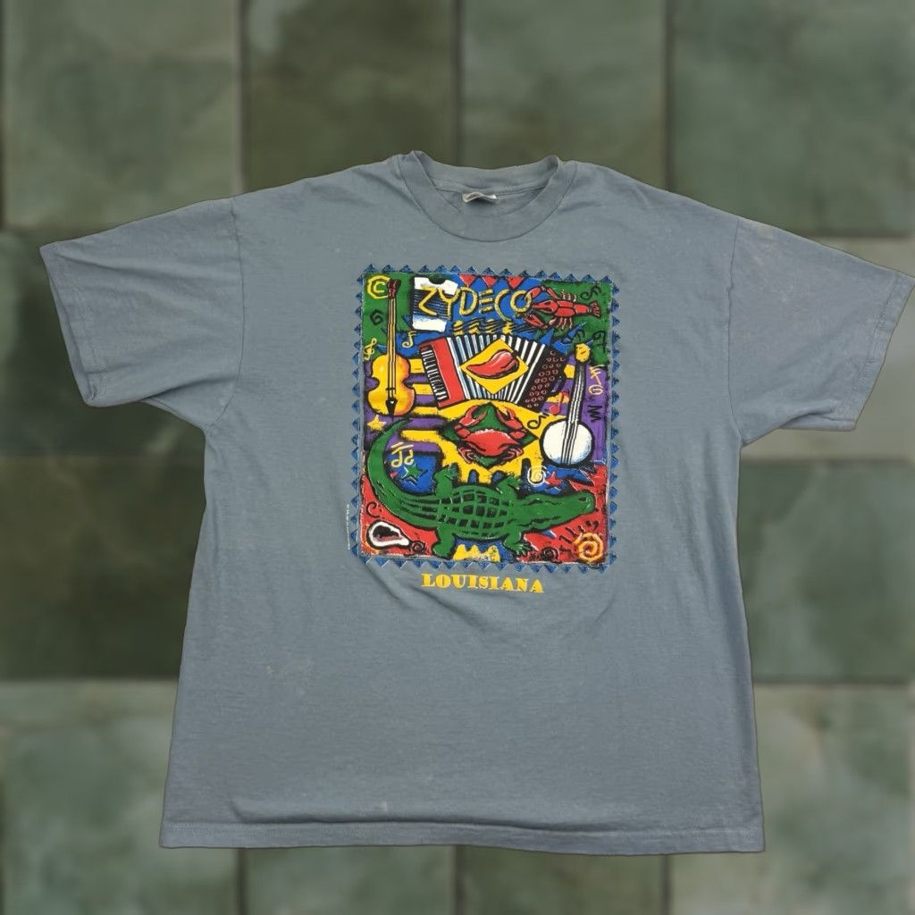 Hanes VINTAGE Zydeco Louisiana Music Cajun T Shirt Adult XL Animals Art Music 90s READ Size US XL / EU 56 / 4 - 1 Thumbnail