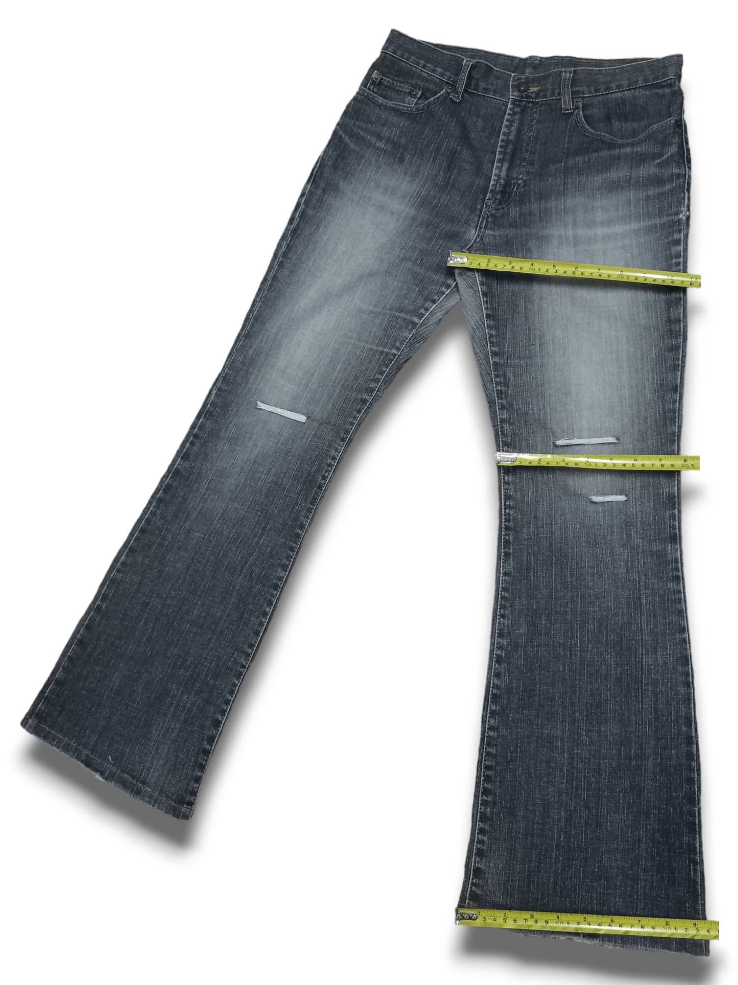 Japanese Brand × Uniqlo Vintage Japanese Uniqlo Distressed Flare Jeans 30x29 Size US 30 / EU 46 - 10 Thumbnail