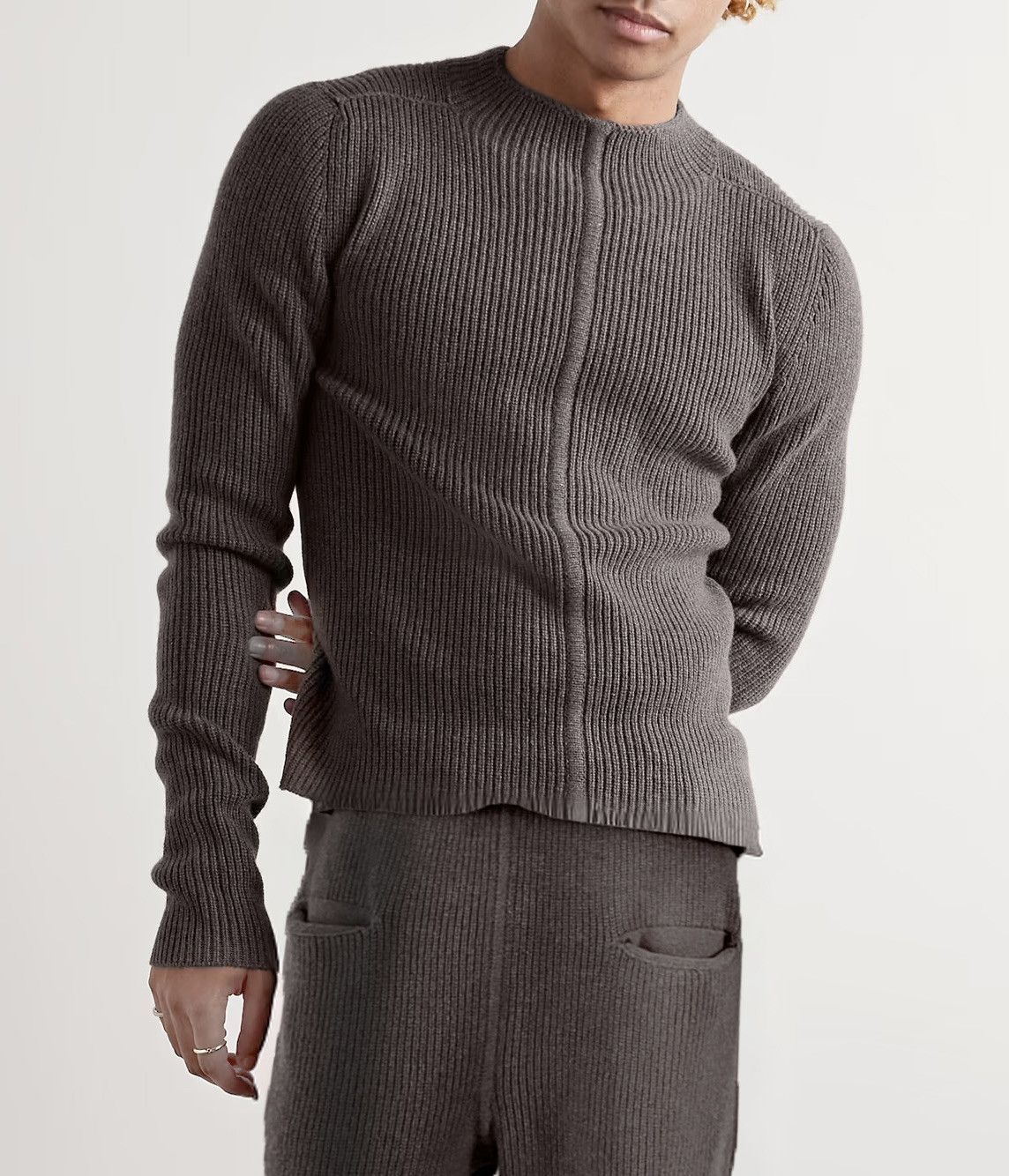 Rick Owens Ribbed Cashmere Sweater Size US L / EU 52-54 / 3 - 1 Thumbnail