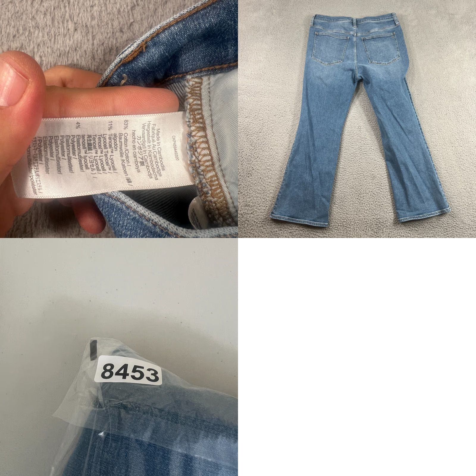 Madewell Madewell Women's Jeans Cali Demi-Boot Size 31 High Rise Blue Raw Hem Stretch Size 24" / US 00 / IT 34 - 8 Thumbnail