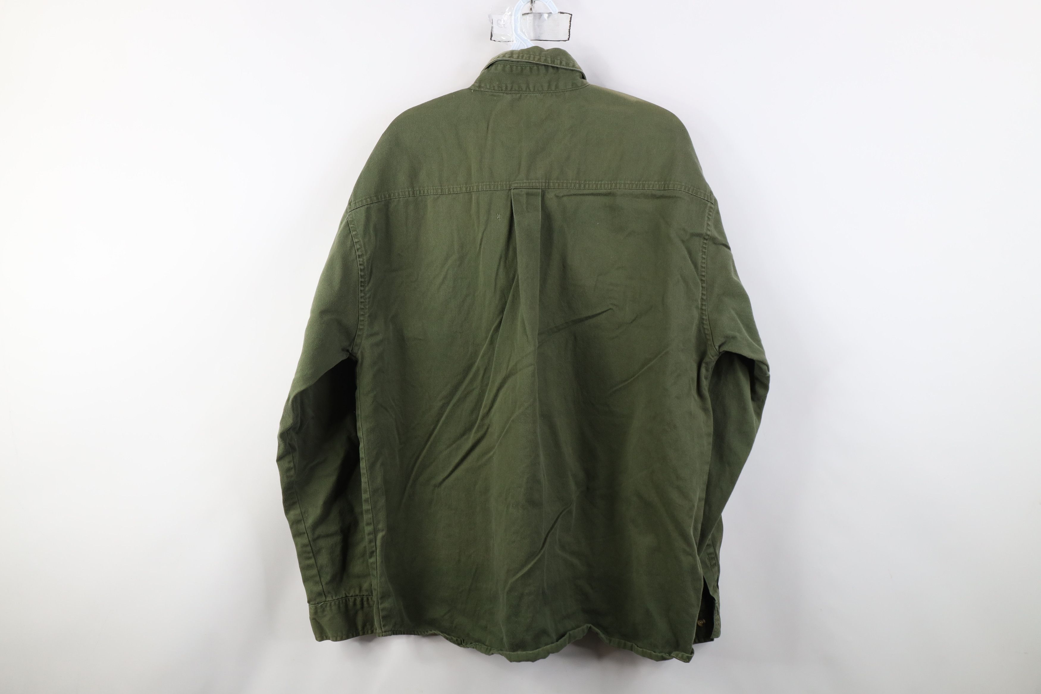 Vintage Vintage 90s Streetwear Cotton Twill Button Down Shirt Green Size US L / EU 52-54 / 3 - 14 Thumbnail