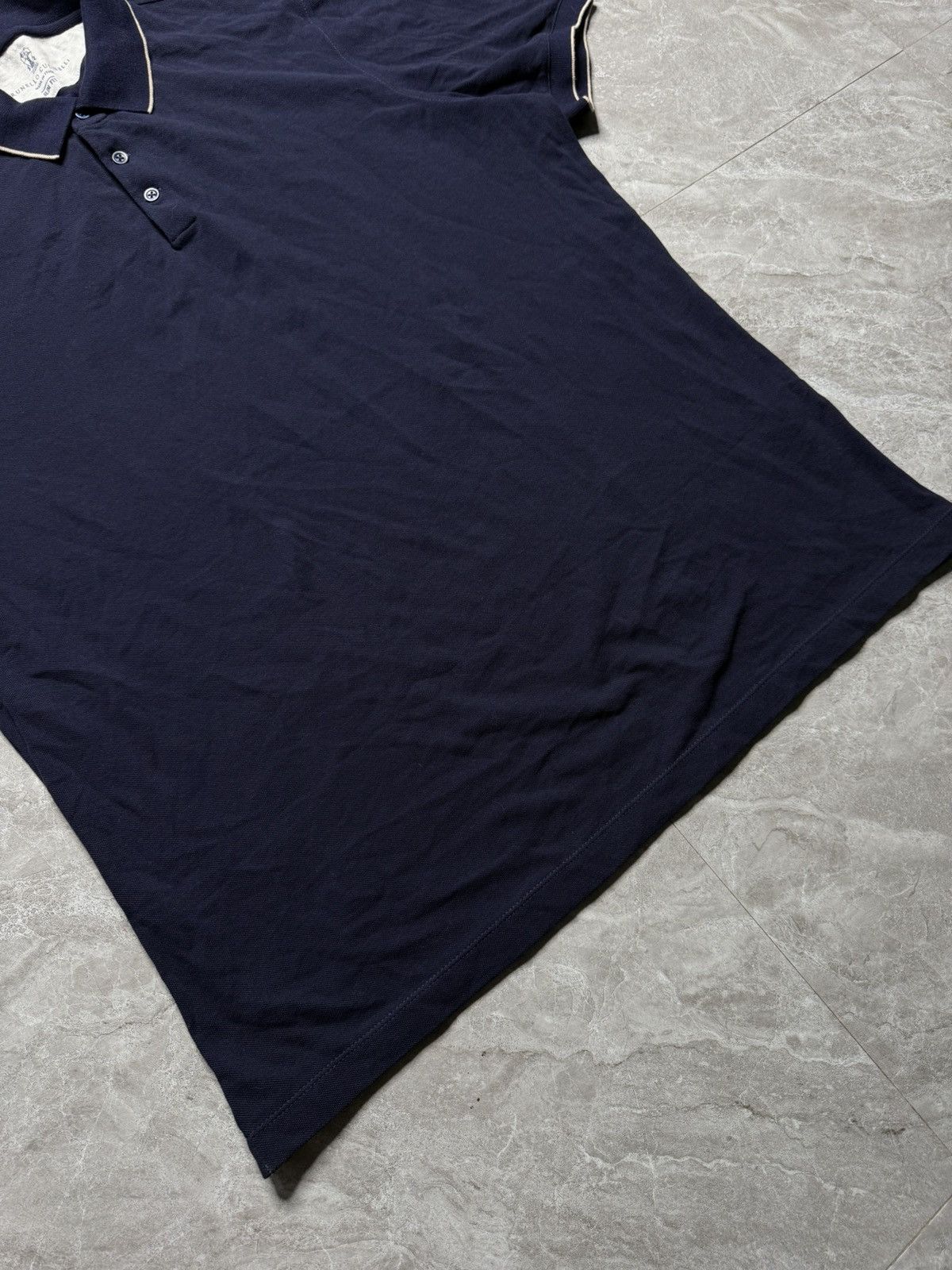 Brunello Cucinelli Brunello Cucinelli Pique Cotton Slimfit Polo Size US L / EU 52-54 / 3 - 2 Thumbnail
