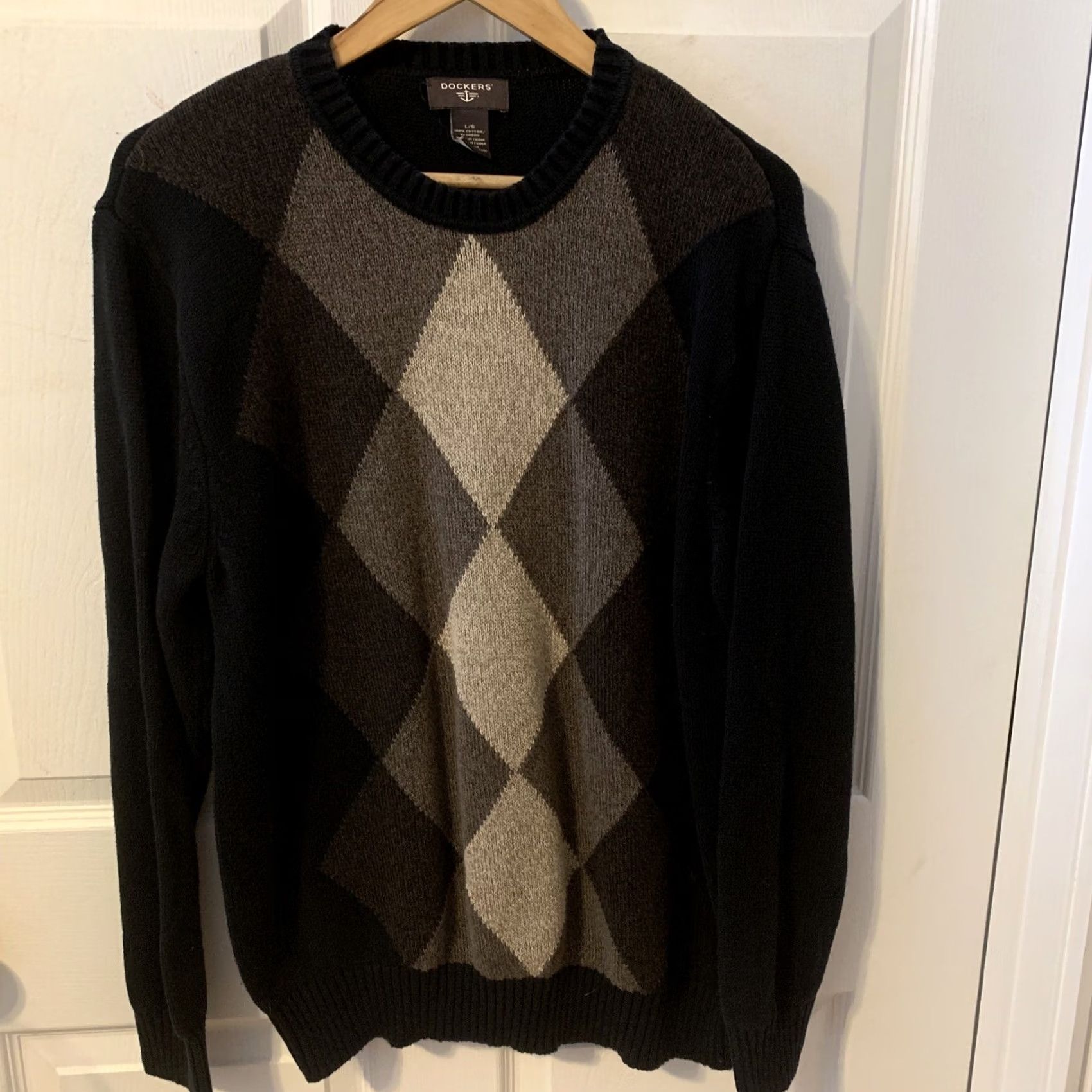Dockers VINTAGE Dockers Mens Argyle Pullover Sweater SZ L 100% Cotton Work/Office Wear #2034 Size US L / EU 52-54 / 3 - 2 Thumbnail