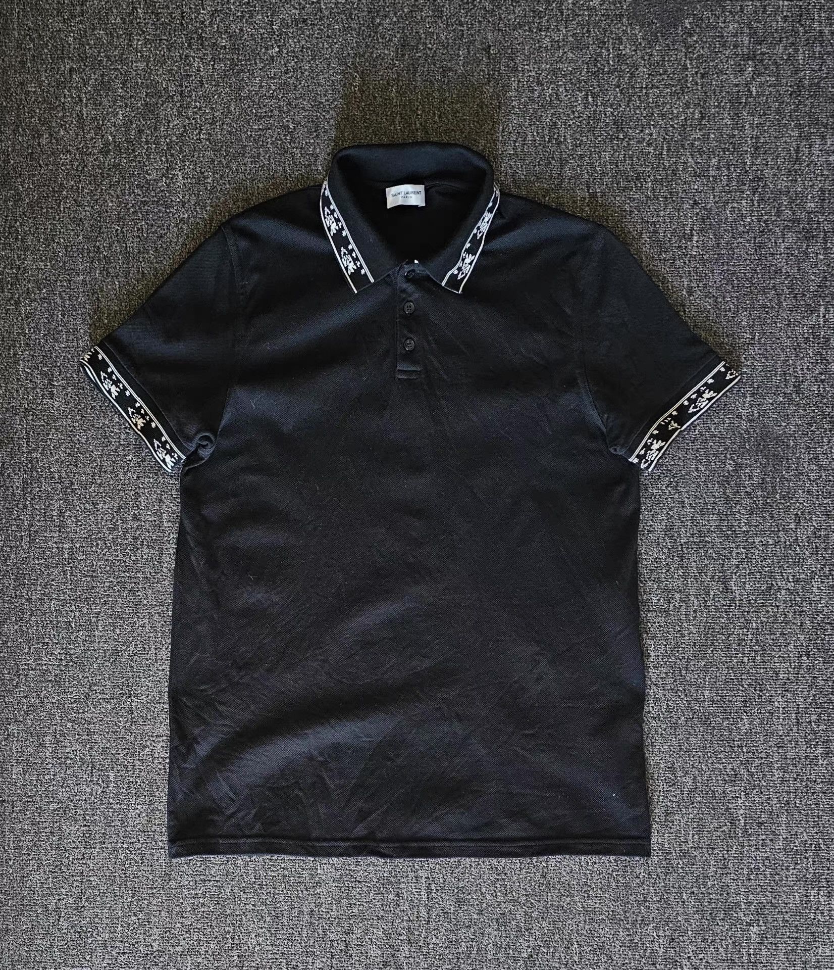 Saint Laurent Paris Saint Laurent Men's Black Polo Shirt, Size US S / EU 44-46 / 1 - 1 Thumbnail