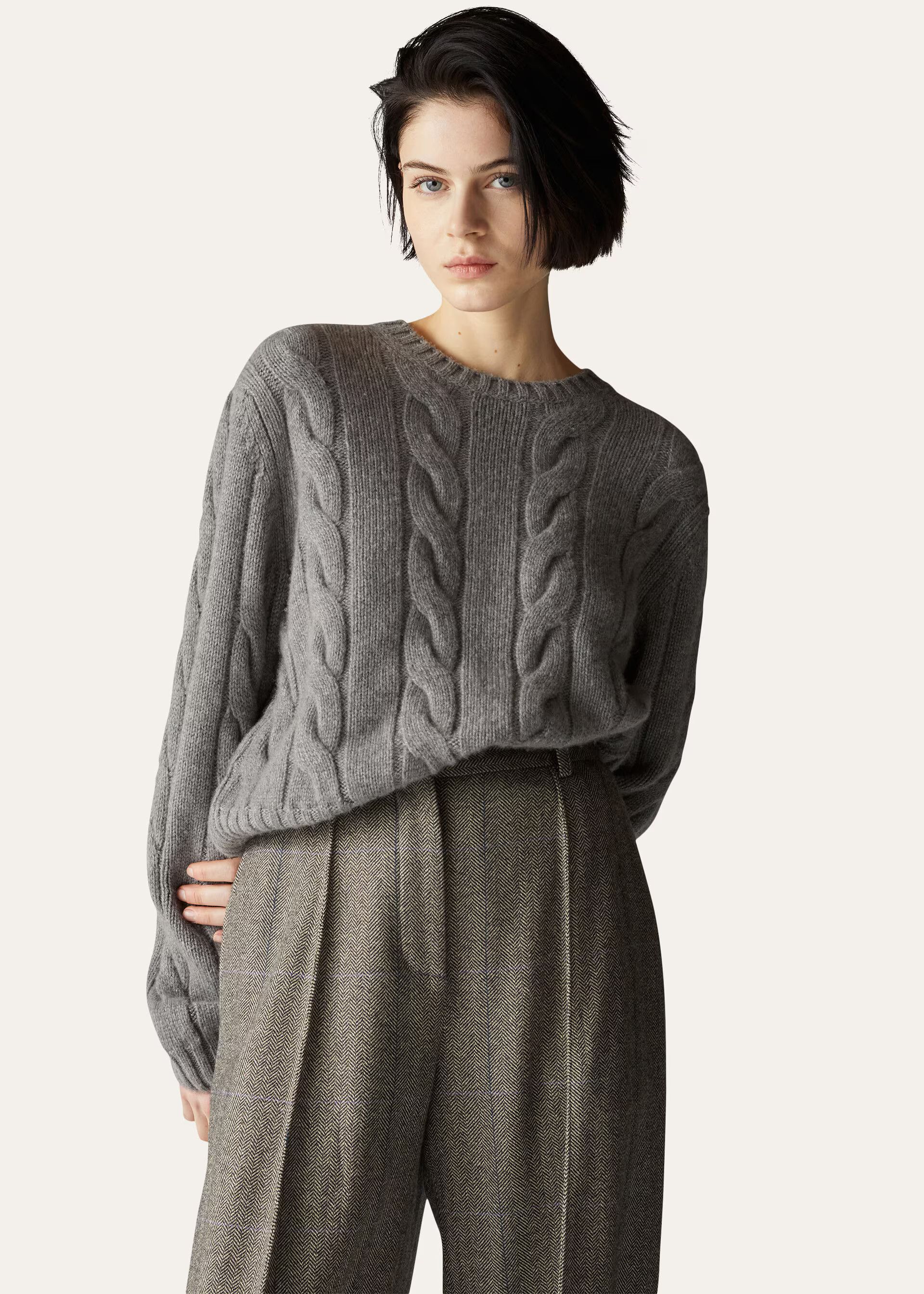 Loro Piana o1srvl11e0824 Napier Crewneck Cashmere Sweater in Grey Size M / US 6-8 / IT 42-44 - 3 Thumbnail