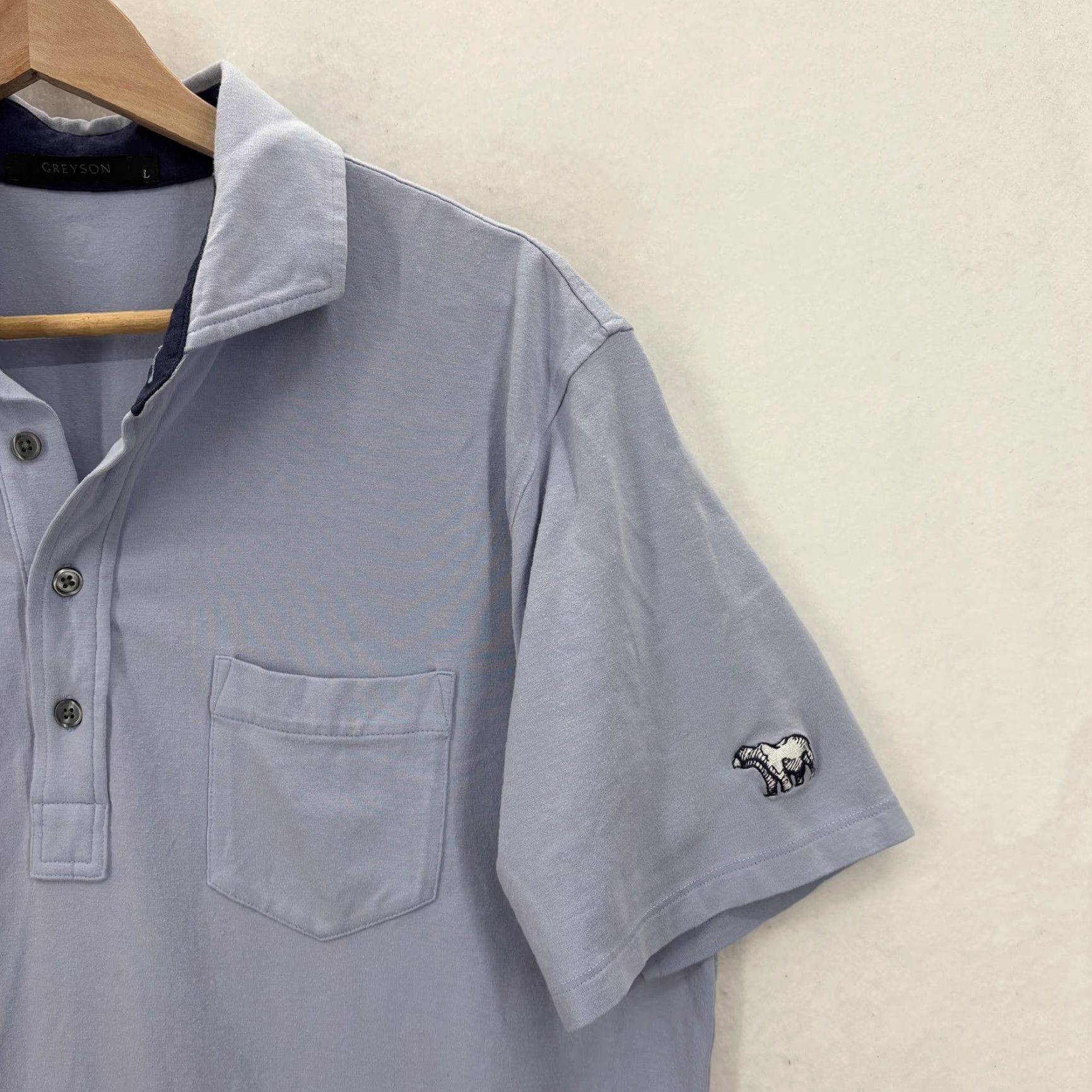 Vintage Greyson Polo Shirt Mens Large Blue Pima Cotton Modal Stretch Golf Performance Size US L / EU 52-54 / 3 - 2 Thumbnail