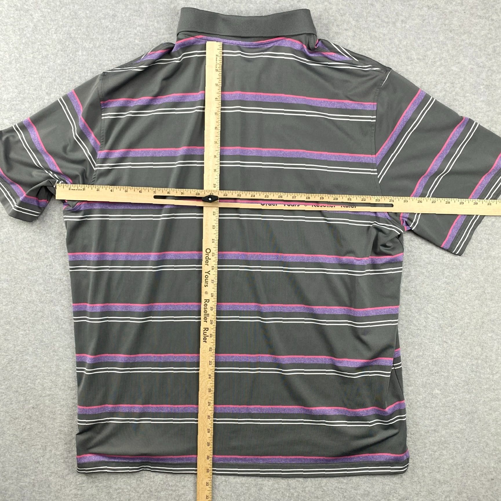 Reebok VINTAGE Reebok Polo Shirt Mens 2XL Gray Striped Short Sleeve Pullover Golf Shirt Size US XXL / EU 58 / 5 - 6 Thumbnail