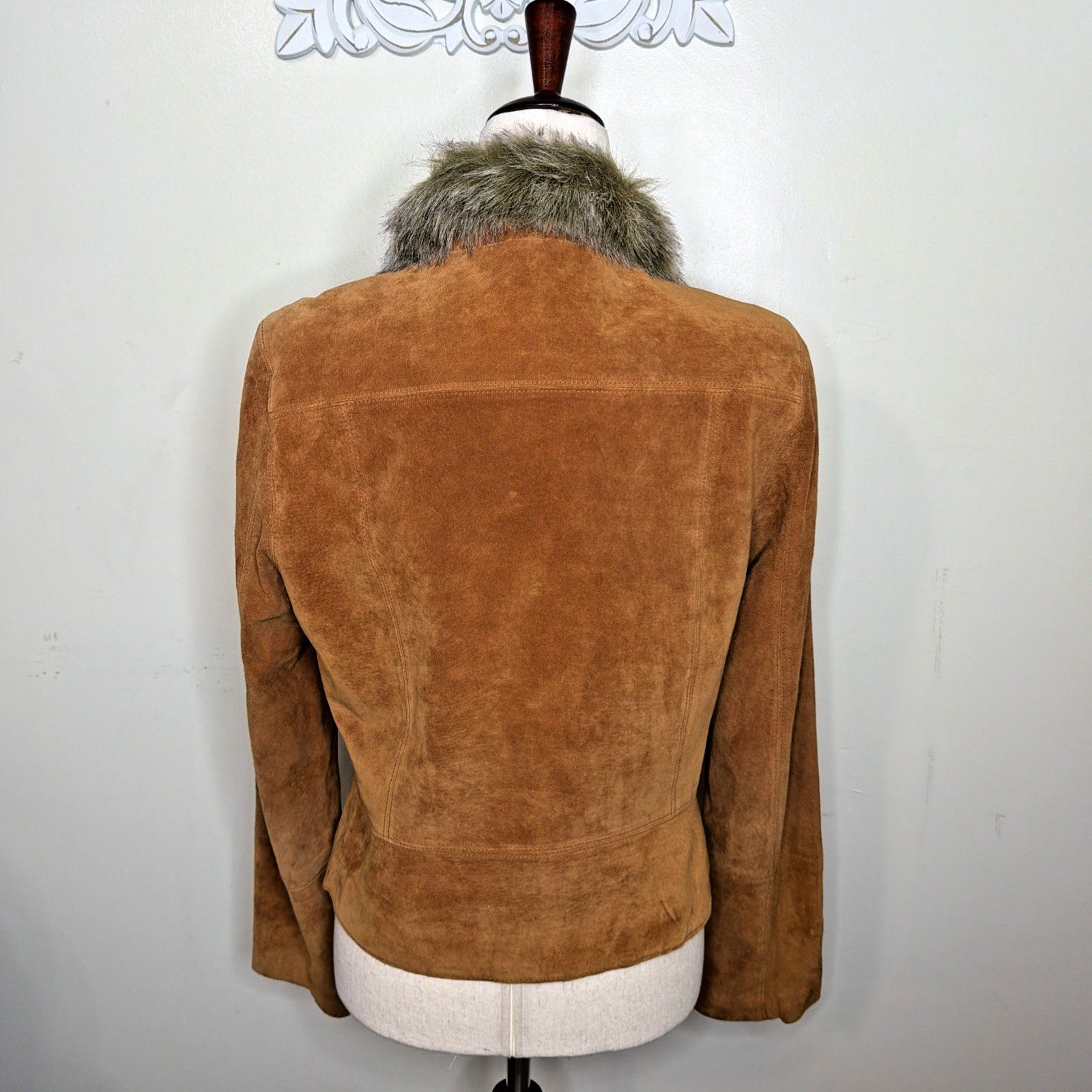Other UNIFORM size M 100% Leather Jacket Faux Fur Collar BROWN Size M / US 6-8 / IT 42-44 - 6 Thumbnail