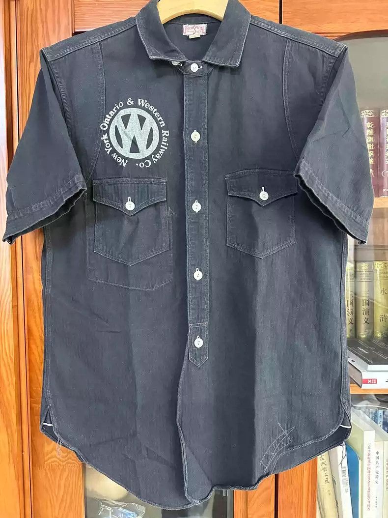 image of Freewheelers Shirt Half Sleeve Shirt in Black, Men's (Size Large)