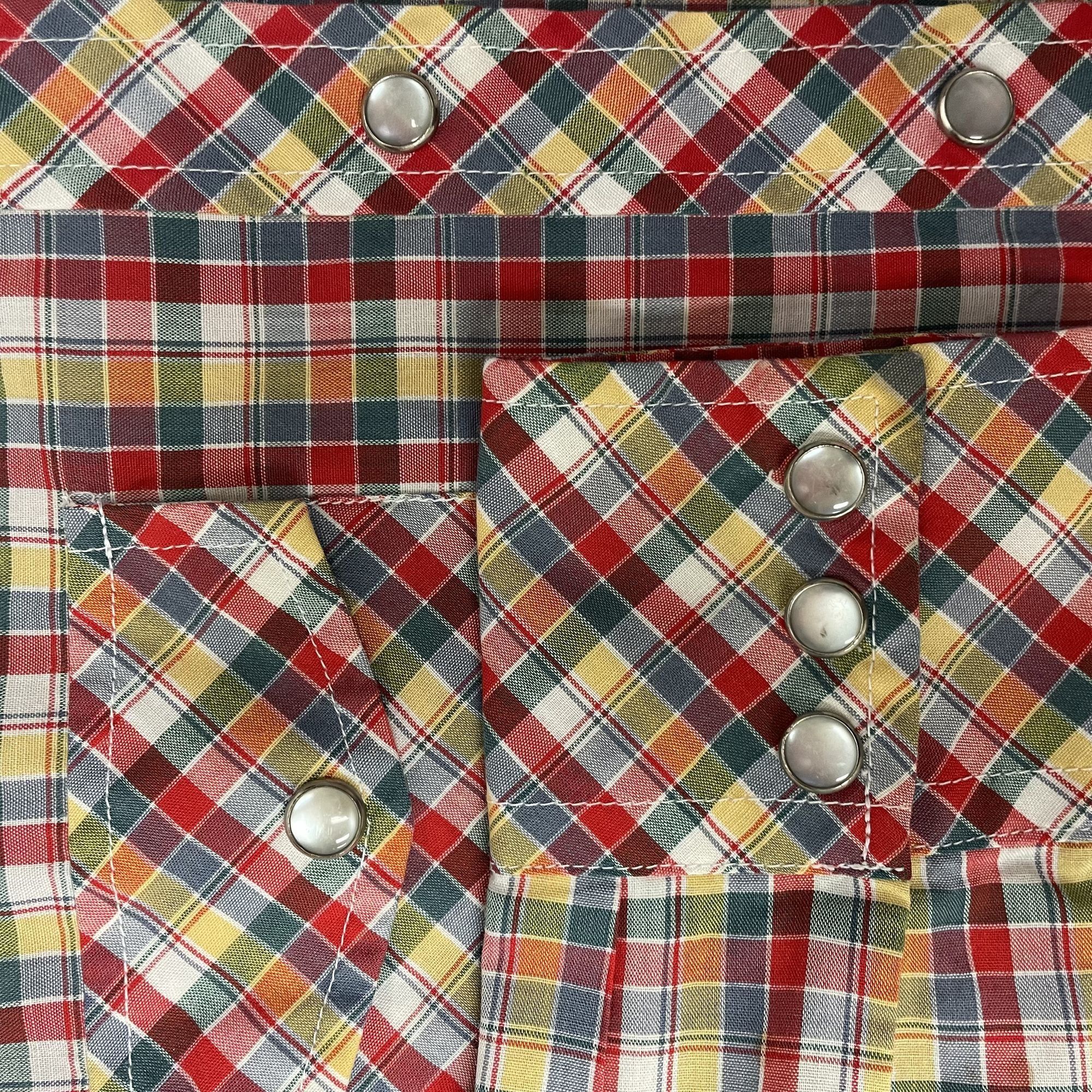 Other Vtg PLAID HIPPIE Cowboy Western RODEO Pearl Snap Shirt Size M / US 6-8 / IT 42-44 - 3 Thumbnail