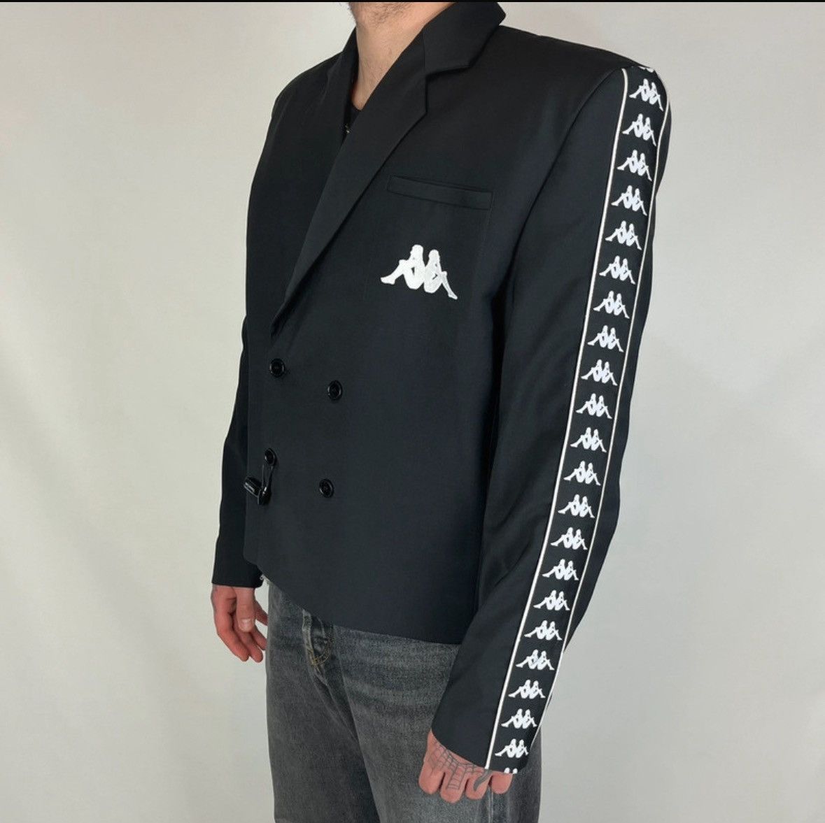 Kappa Kappa x Tommy cash oversize cropped boxy fit jacket Size 50R - 6 Thumbnail