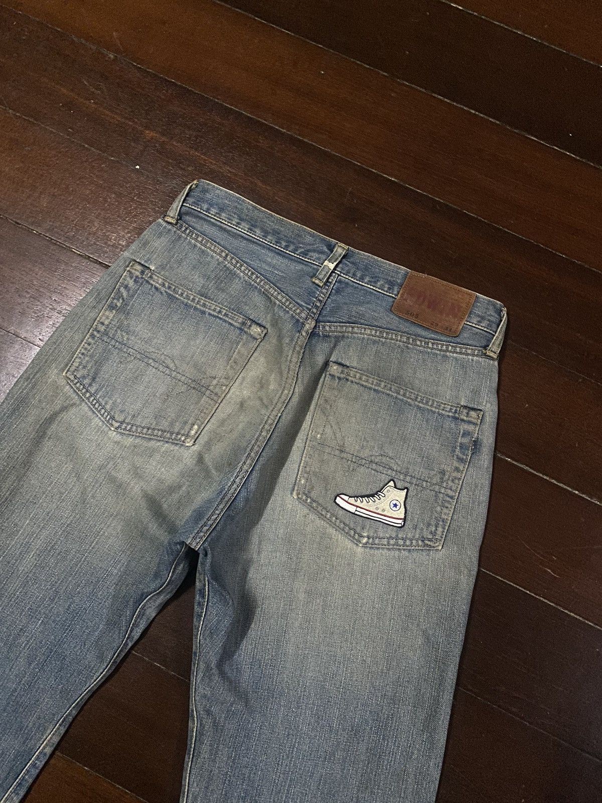 Edwin Vintage 90s Edwin 505 Selvedge Distressed Denim Jeans BAGGY Size US 32 / EU 48 - 14 Thumbnail