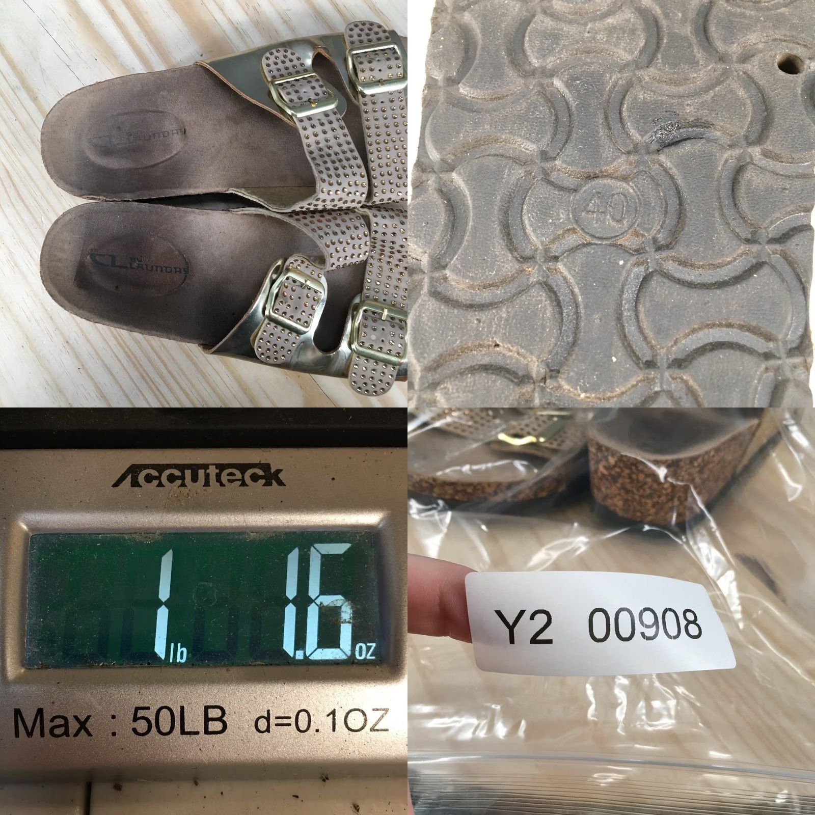 Chinese Laundry CL by Chinese Laundry Sandals Womens 40 M Slide Brown Gold Two Strap Beaded Size US 9 / IT 39 - 10 Thumbnail