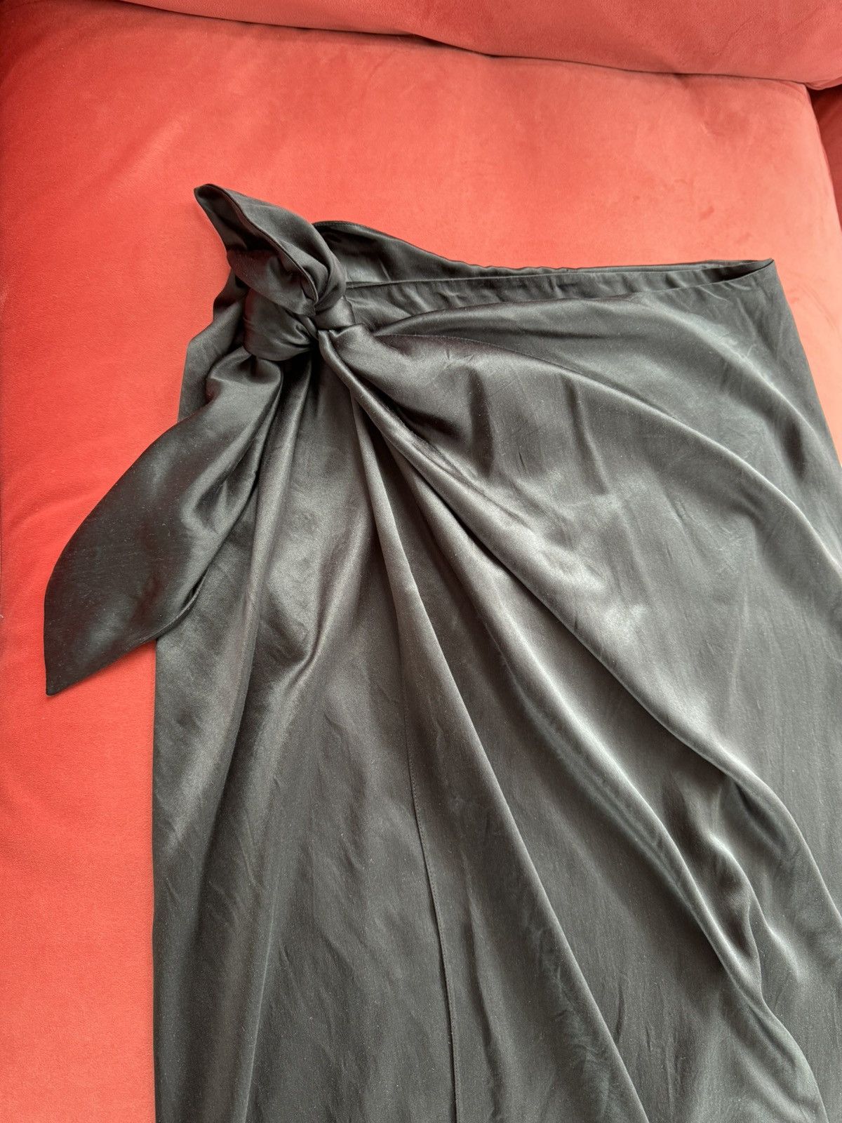 Balenciaga Balenciaga silk black wrap skirt, size 42 It, M int Size 28" / US 6 / IT 42 - 3 Thumbnail