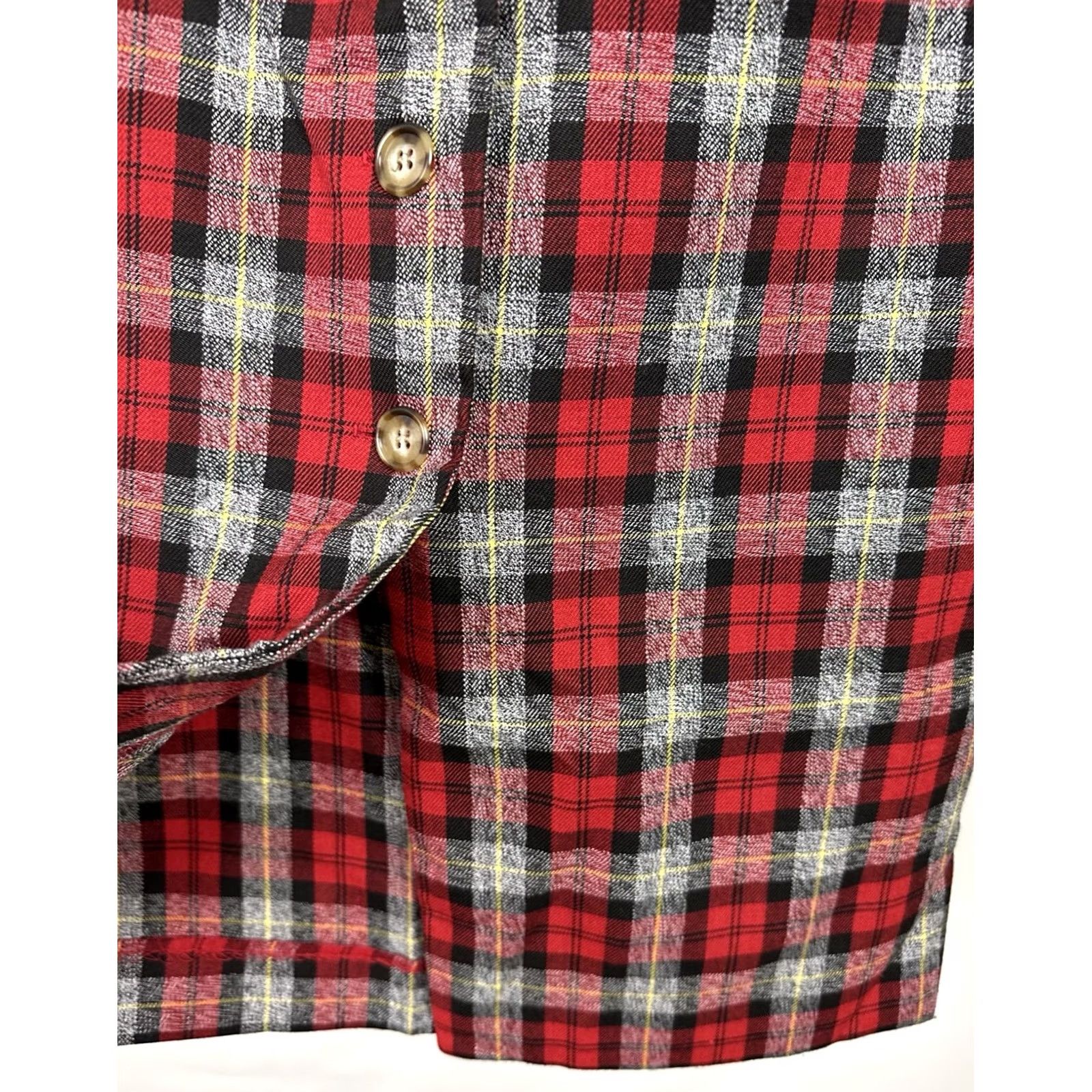 Vintage VINTAGE F.L. Malik Skirt Plaid Long 28 High Button Front 90s School Uniform Red Womens Size 28" / US 6 / IT 42 - 4 Thumbnail