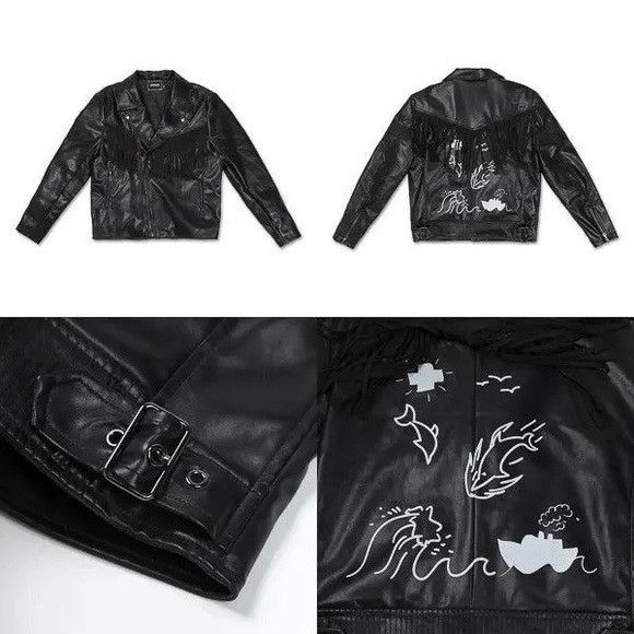 Designer × Pink Dolphin NWT PINK DOLPHIN BLACK LEATHER JACKET SZ SMALL S Size US S / EU 44-46 / 1 - 1 Thumbnail