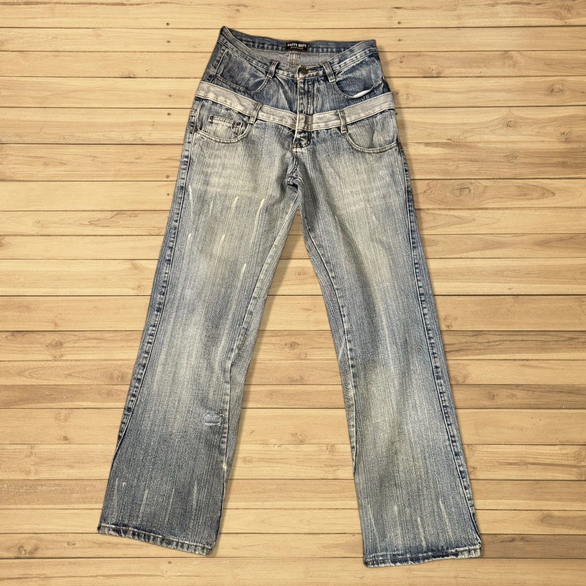 semanticdesign 🔥🇯🇵 Japanese Double Waist Happy Hope Distressed Denim Size US 30 / EU 46 - 1 Thumbnail