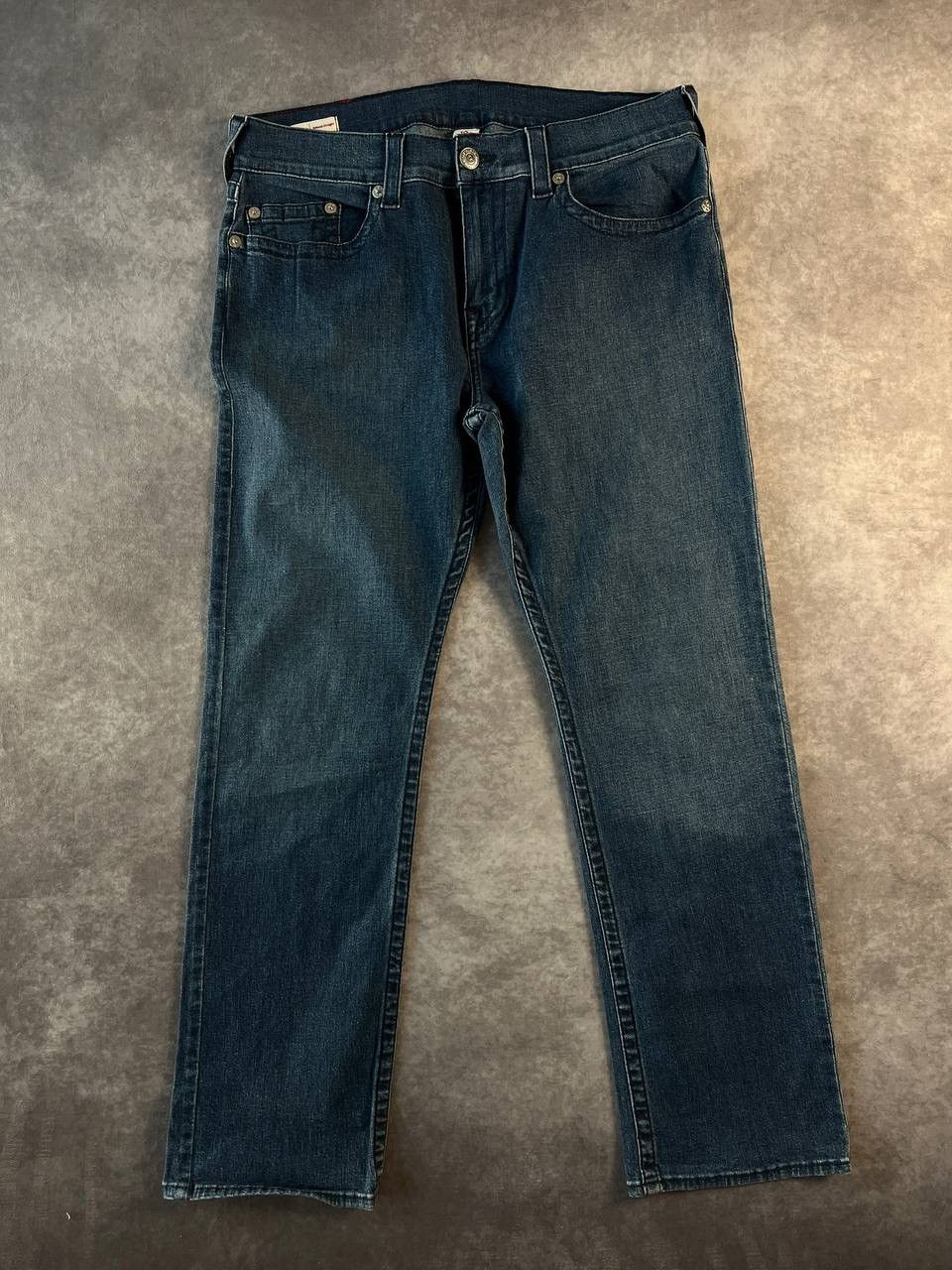 True Religion True Religion Ricky Dark Roper Wash Relaxed Straight Jeans Size US 34 / EU 50 - 2 Thumbnail