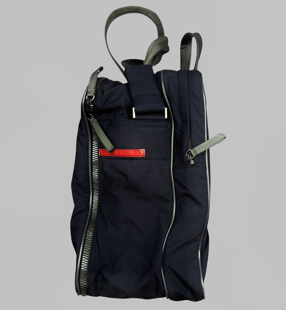 Prada PRADA NAVY TRAVEL / GYM BAG WITH RED TAB VINTAGE Size ONE SIZE - 1 Thumbnail