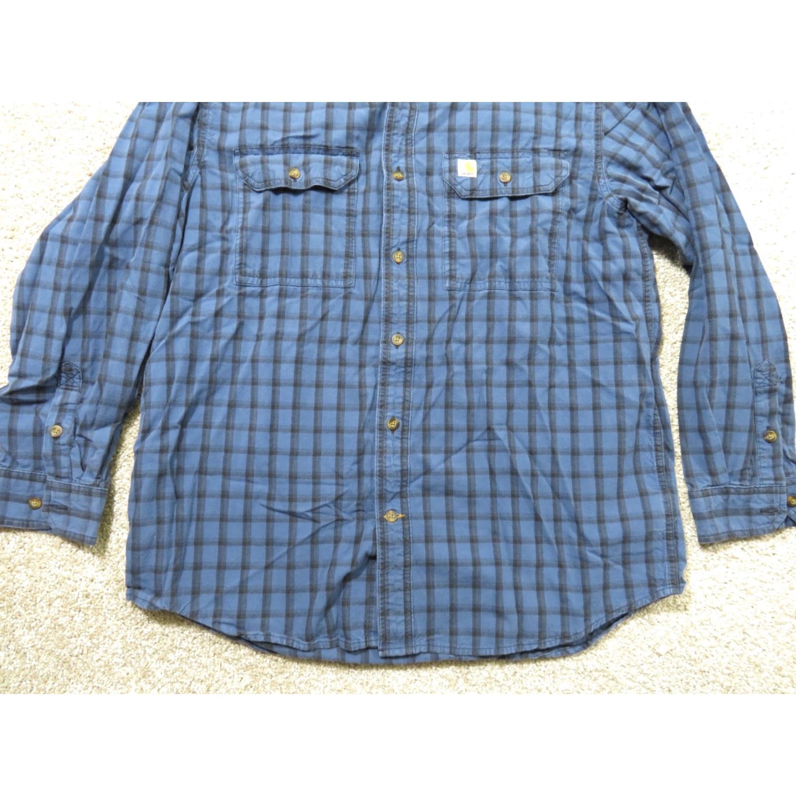 Carhartt VINTAGE Carhartt Shirt Mens Flannel Original Fit Blue Plaid Winter Fall Spring Outdoors Workwear Casual... Size US L / EU 52-54 / 3 - 2 Thumbnail