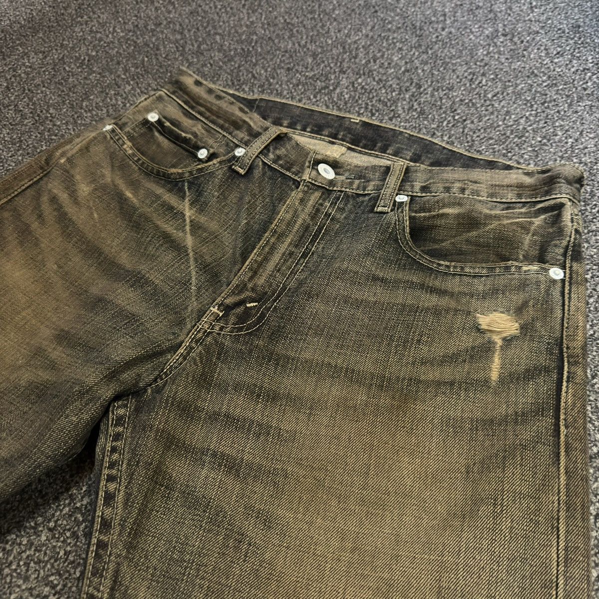Engineered Garments × Levi's Vintage Y2K Levis 505 Statement Piece Mud Wash Grunge Denim Size US 32 / EU 48 - 6 Thumbnail