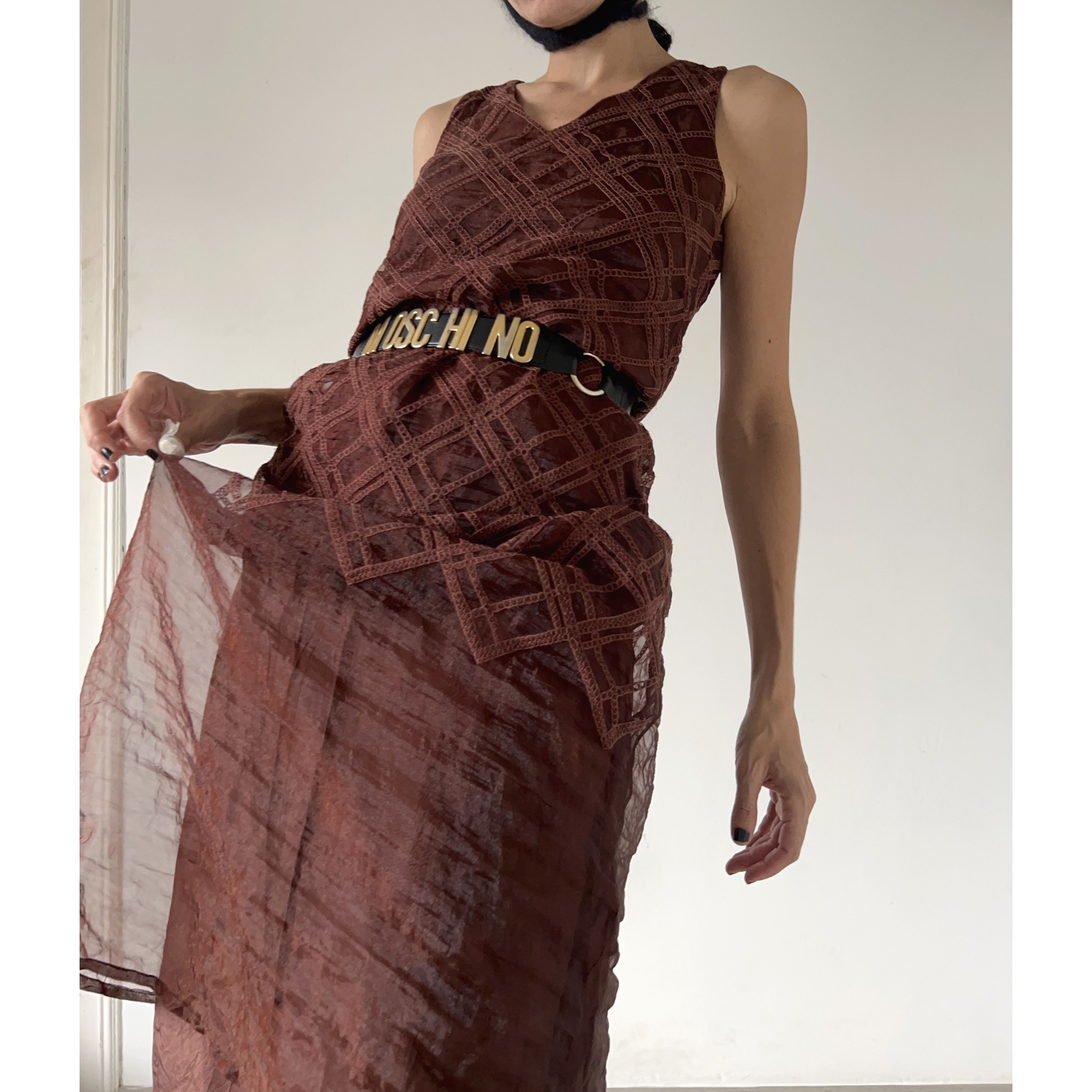 Vintage Amaya Arzuaga vintage brown tank dress Size S / US 4 / IT 40 - 3 Thumbnail