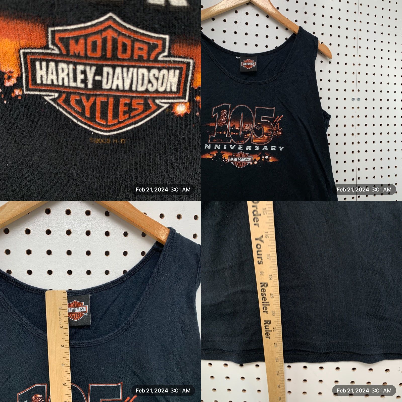 Harley Davidson VINTAGE Harley-Davidson Tank Top Womens L Black Motorcycle 18.5x25 Wisconsin Large Tank Top Sleeveless Round Neck Women Harley-Davidson Size L / US 10 / IT 46 - 8 Thumbnail