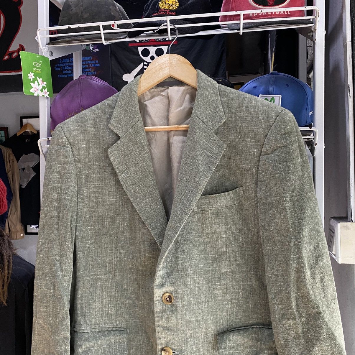 Burberry × Vintage Mens Blazer Jacket Burberrys Silk, Linen And Wool Size Large Size 44R - 3 Thumbnail