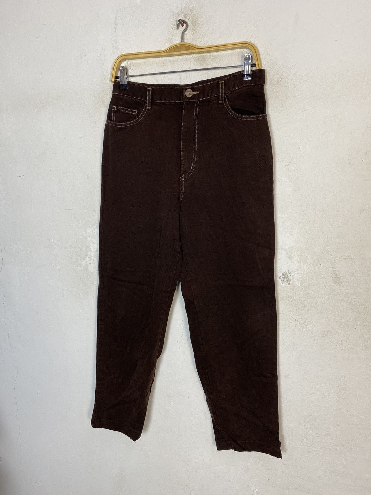 MCM MCM Legere Brown Khaki Denim Jeans Straight Waist Size 28 Size 28" / US 6 / IT 42 - 4 Thumbnail