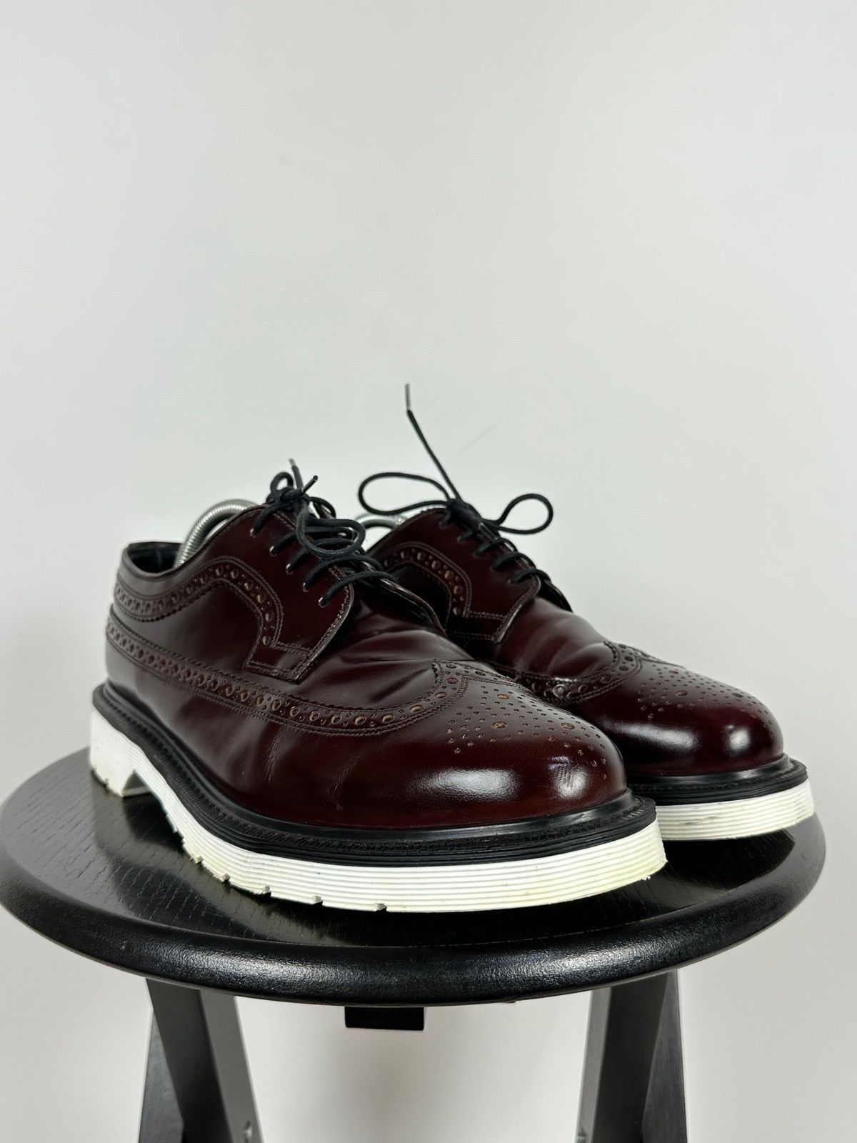 Loake Loake Navy Burgundy Patent Leather Brogue Boots Shoes Size US 10.5 / EU 43-44 - 10 Thumbnail
