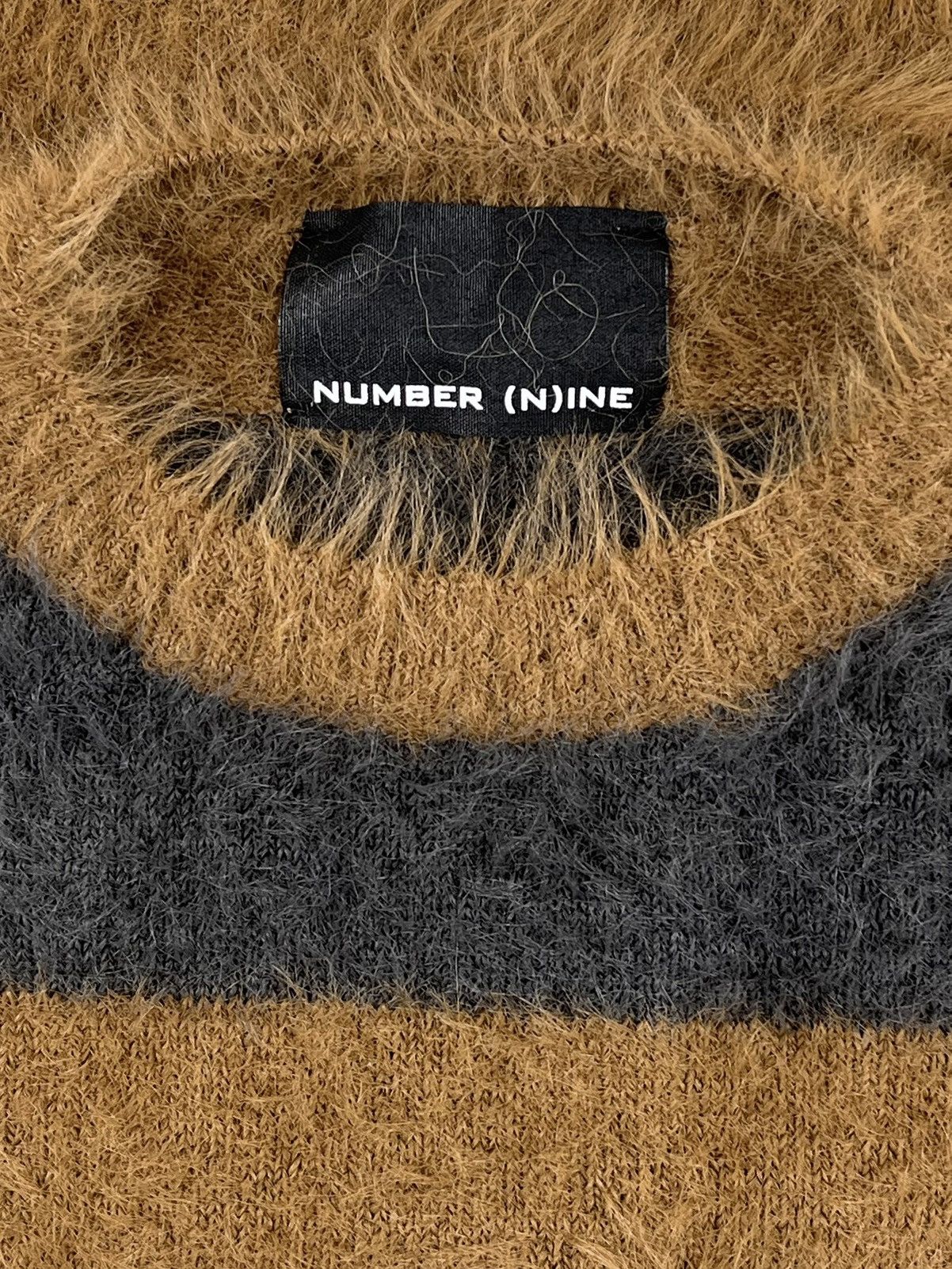 Number (N)ine Number (N)ine Furry Feather Knit Striped Sweater Orange Size US M / EU 48-50 / 2 - 3 Thumbnail