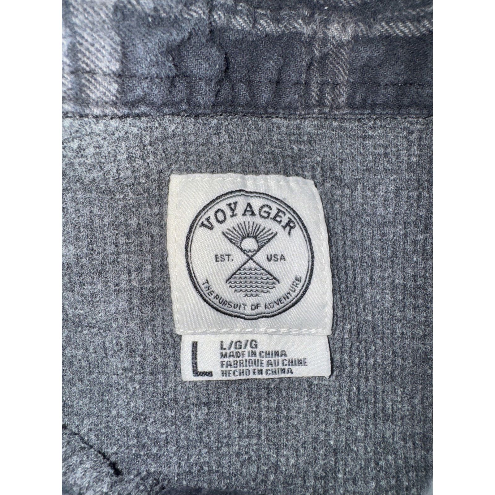 Vintage Voyager Thermal Lined Flannel Shirt Black Gray Plaid USA L Size US L / EU 52-54 / 3 - 5 Thumbnail