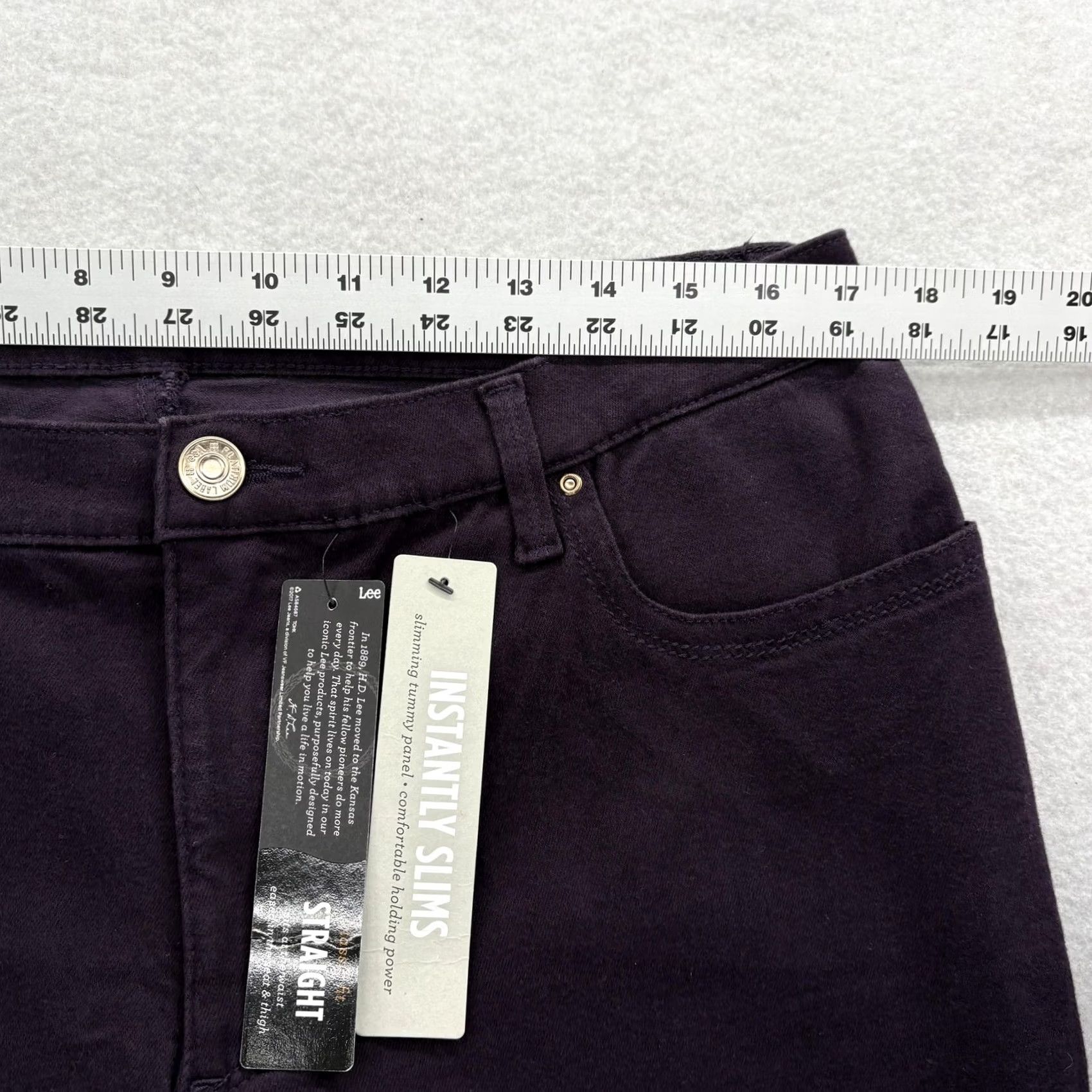 Lee Lee Jeans Womens 14 Purple Classic Fit Straight Leg Platinum Label Slim Denim Jeans Womens Color Purple Size 14 Size 36" / US 14 / IT 50 - 7 Thumbnail