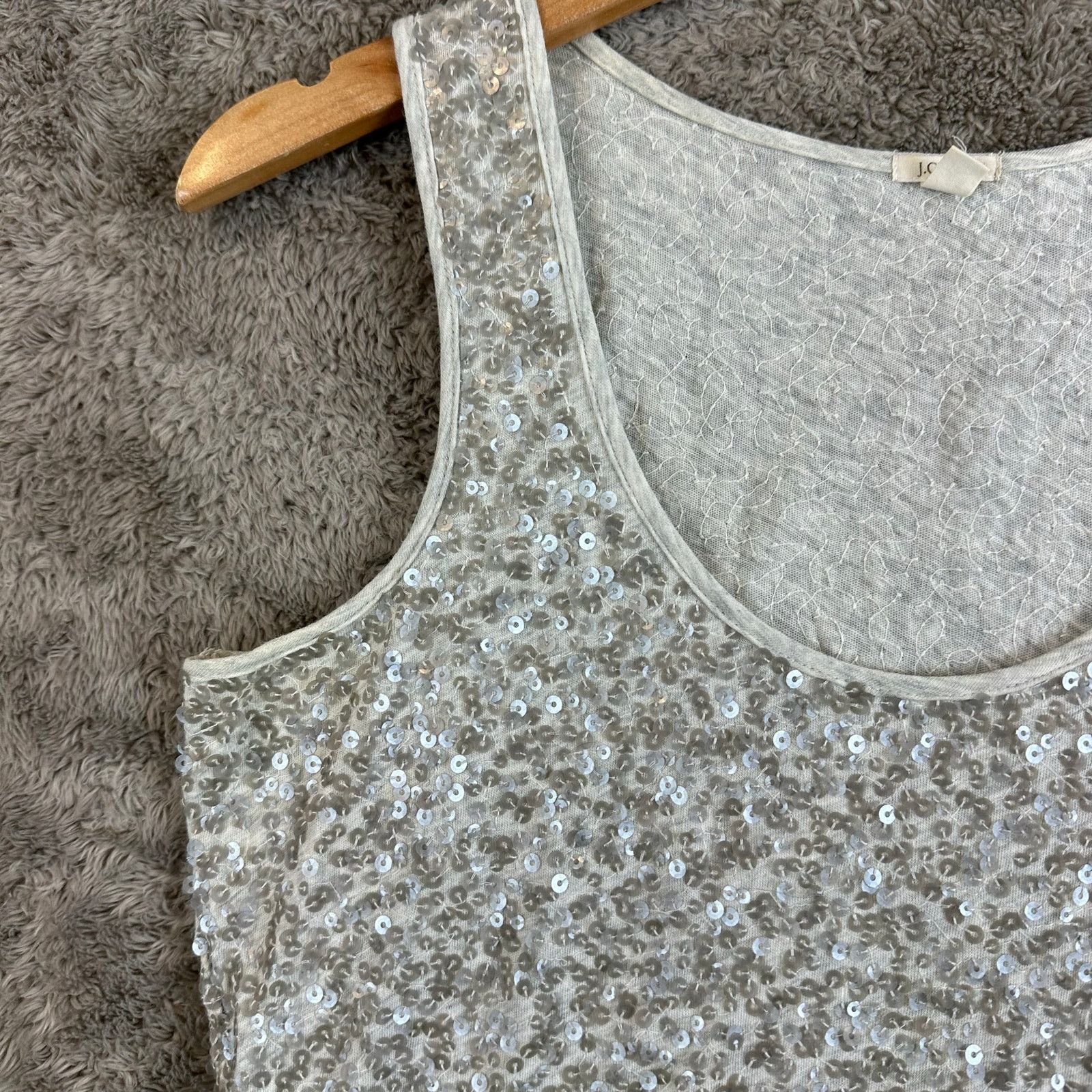J.Crew J. Crew Taupe Sequin Tank Top XS Extra Small Size XS / US 0-2 / IT 36-38 - 3 Thumbnail